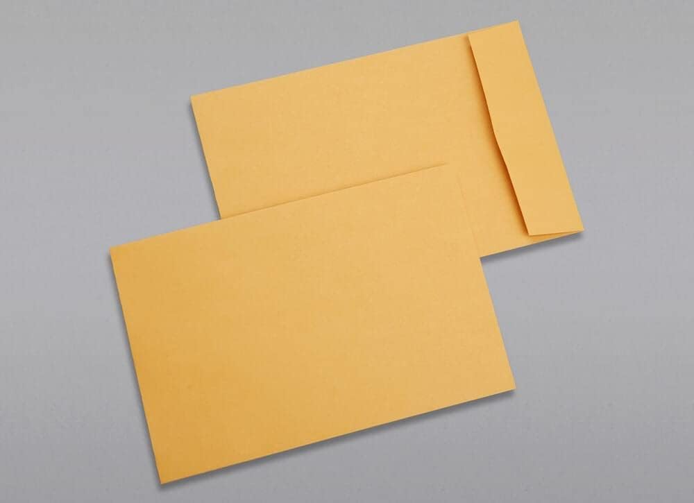 Limited Papers (TM) Booklet Envelopes, (Open Side) Brown Kraft, Gummed Seal, 28 Pound, Heavyweight, For Mailing And More. (250, 6.5 x 9.5)