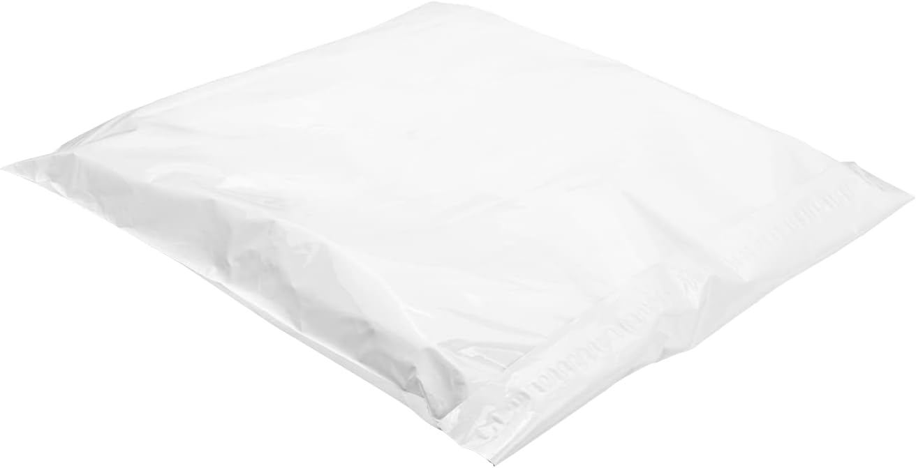 Karat 15.75"x 17.33" White Poly Mailers - Tamper-Evident, Waterproof and Tear Resistant Bags for Small Business Supplies, Bulk Packaging - Easy-to-Use Adhesive Closure Mailing Envelopes, WS-TPM1517W