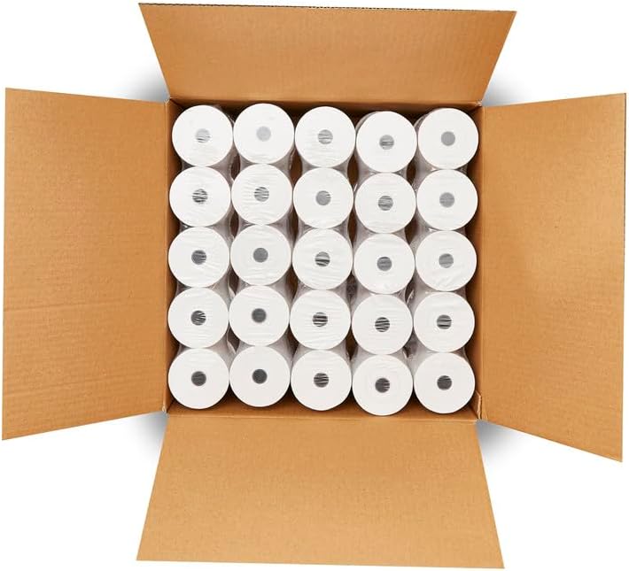 (50 Rolls) 3 1/8 x 230 Thermal Paper Receipt Rolls (55 GSM - Honeycomb Core) Fits All POS Cash Registers Printers, Clover Square Stations, Star Micronics SCP700, TSP100 BPA Free Paper of America