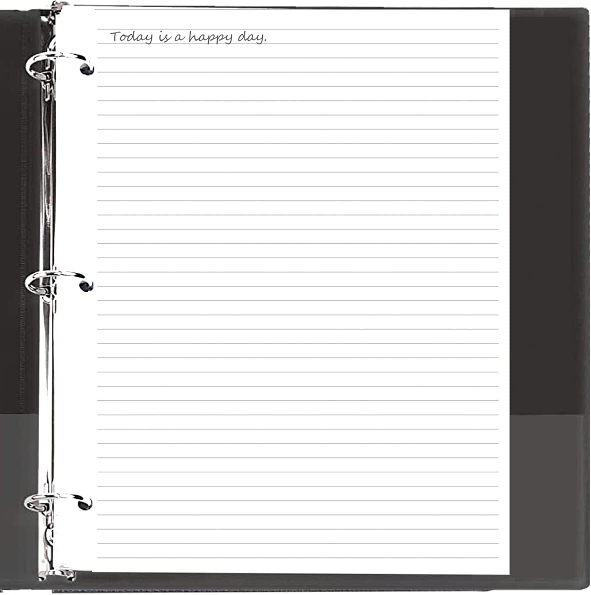 3-Hole Lined Refill Paper, Letter Size Punched Ruled Filler, 100 Sheets / 200 Pages, 100gsm White Paper, 8.5'' x 11''