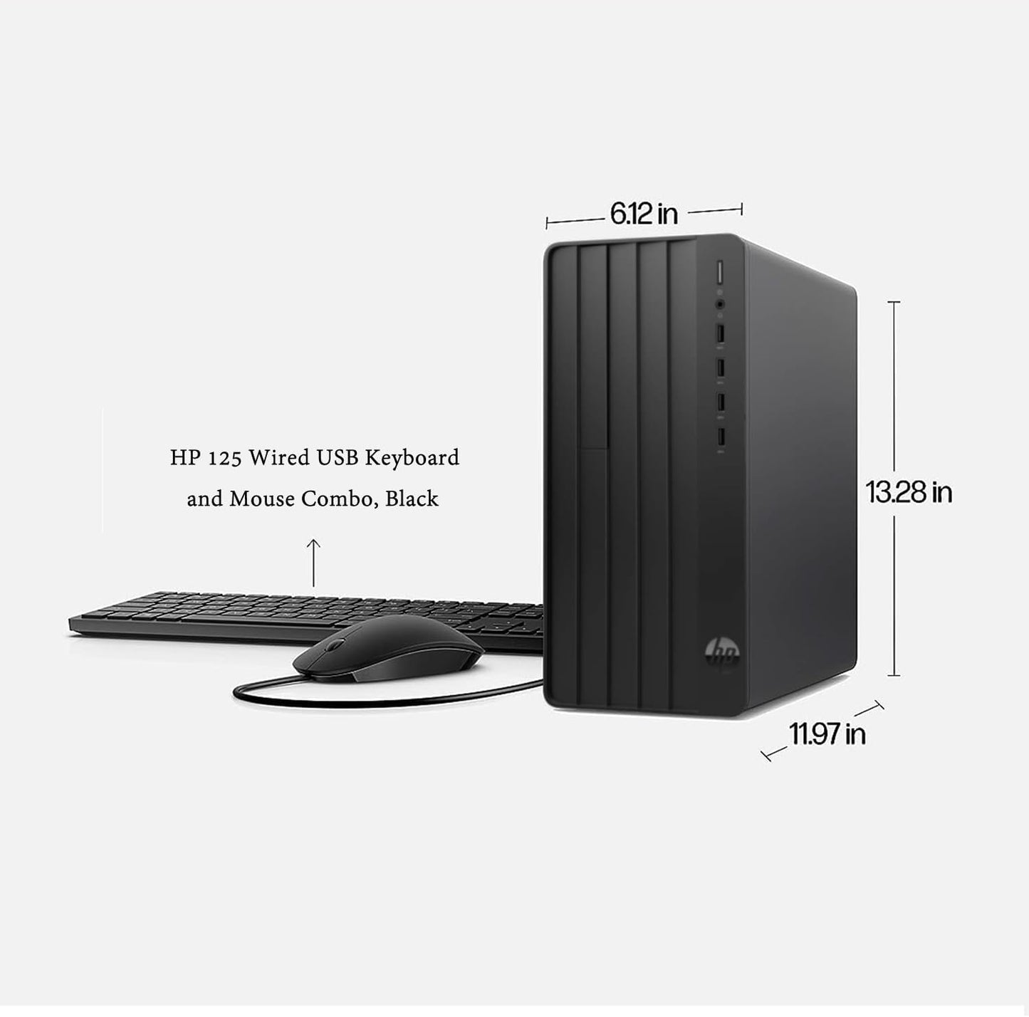 HP Pro Tower 290 G9 Business Desktop, 12th Gen Intel 4-Core Processor (Beats Core i7-9700), 16GB RAM, 256GB PCIe SSD + 1TB HDD, 2-Monitor Support 4K, DVD-RW, HDMI, VGA, Wi-Fi, Windows 11 Pro, Black