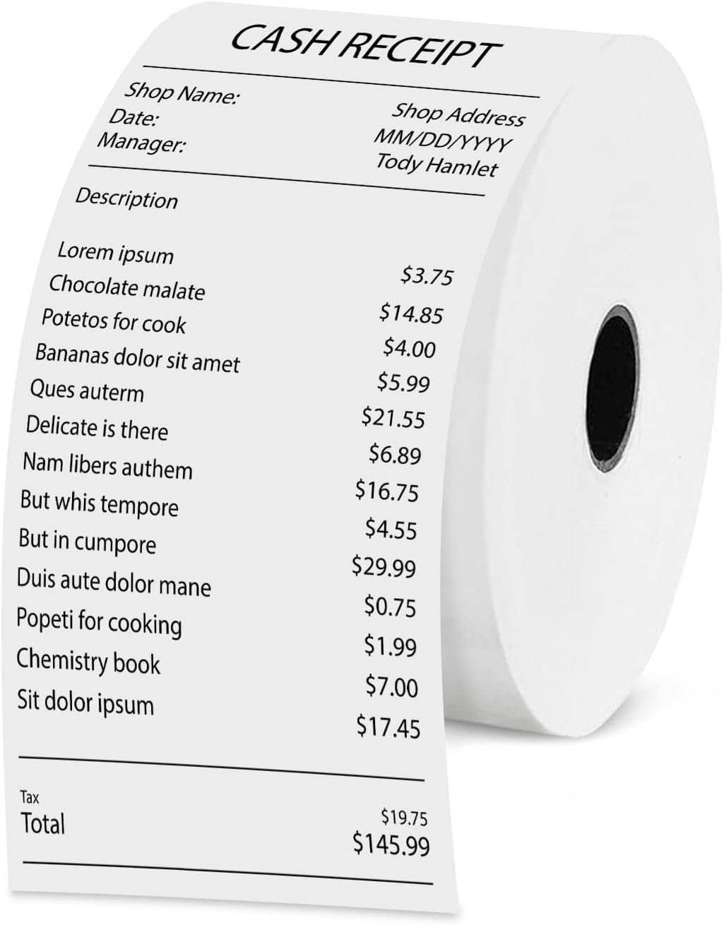 (12 Rolls) 2 5/16" x 400' Thermal Paper Receipt Rolls, Compatible with Dresser Wayne, Gilbarco, VeriFone Ruby, Speedpass, Vista and Other POS Systems Thermal Paper BPA Free