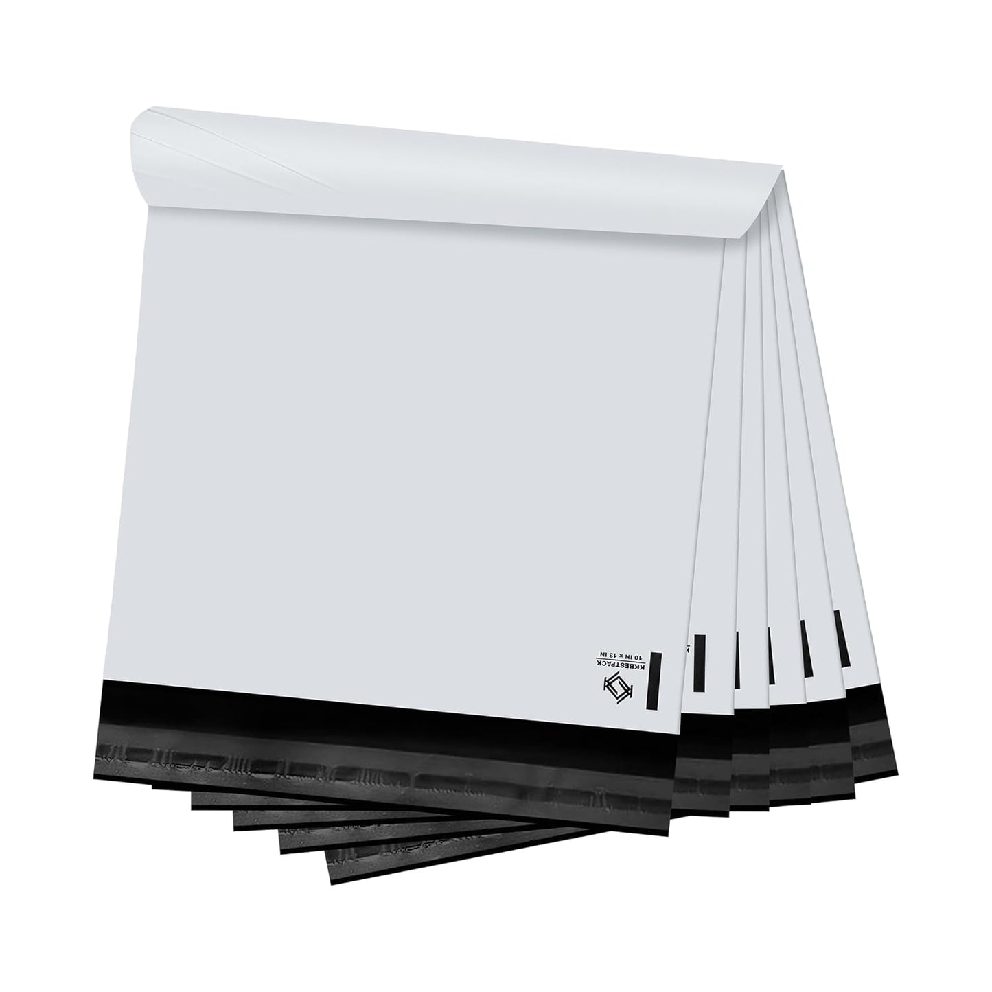 KKBESTPACK Poly Mailers Adhesive Sealing Shipping Envelopes, Mailing Bags for clothing, books and accessories, Waterproof., White (PM100) Large, 10" x 13"