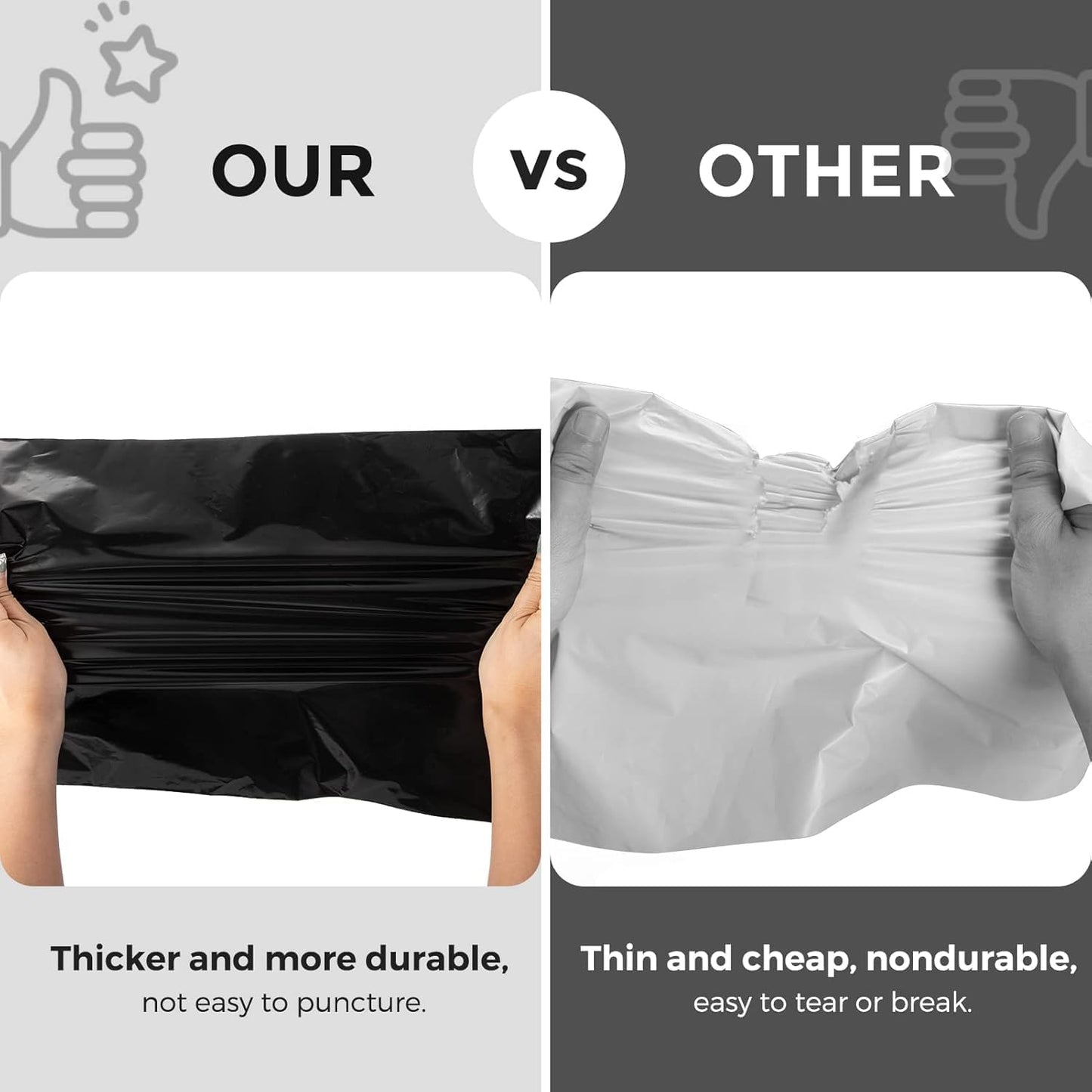 Metronic Poly Mailers 14.5x19 70000 Pack Large Shipping Bags for Clothing Mailing Bags with Strong Self-sealing Adhesive Waterproof and Tear-Proof Poly Bag Bulk in Black