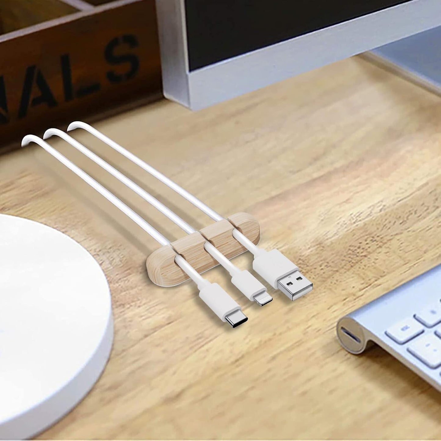 SOULWIT Cable Holder Clips, 3-Pack Cable Management Cord Organizer Clips Silicone Self Adhesive for Desktop USB Charging Cable Nightstand Power Cord Mouse Cable Wire PC Office Home