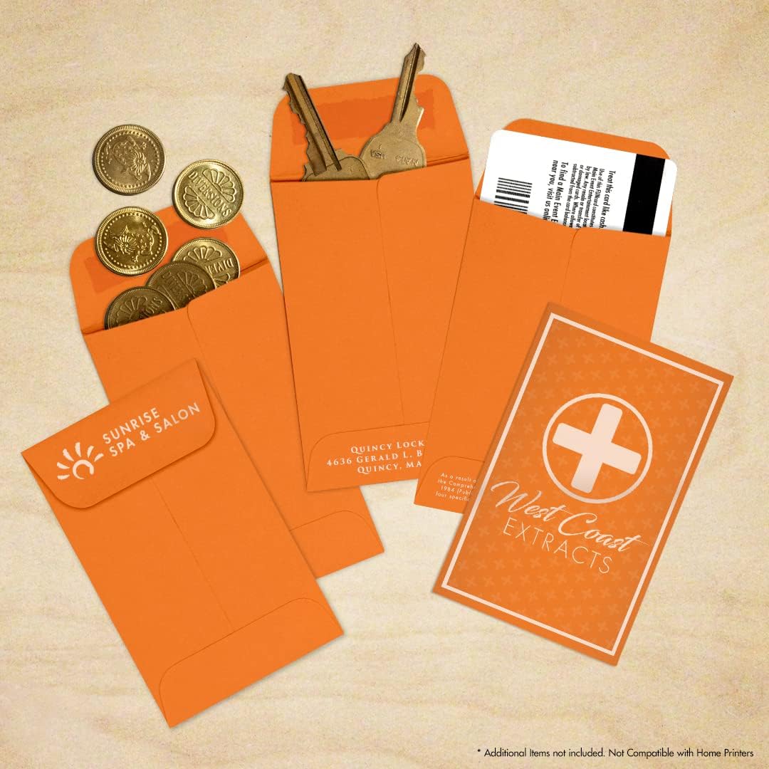 LUXPaper #1 Coin Envelopes | 2 1/4" x 3 1/2" | Mandarin Orange | 80lb. Text | 500 Qty