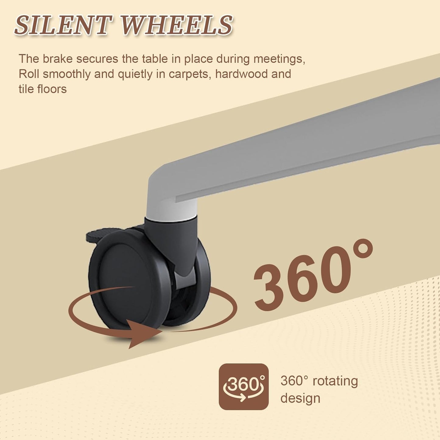 Folding Conference Room Table, Modern Conference Tables with Wheels, Large Rectangular Mobile Training Tables for Office Classroom, Foldable Modular Boardroom Seminar Table (2pack L63in)