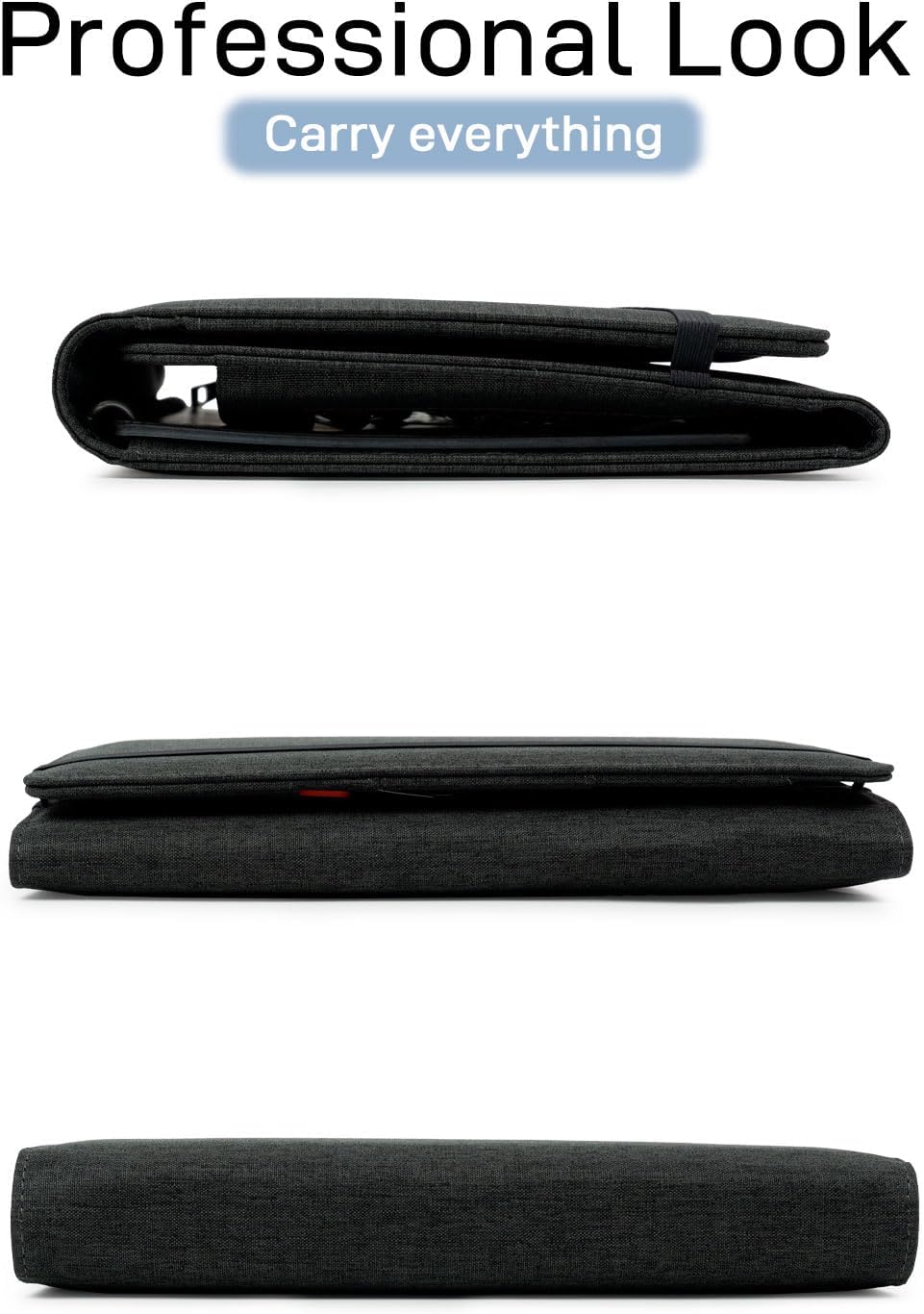 Sturdy Planner Cover for Rocketbook Smart Notebook - Water-Resistant Fabric Padfolio, Business Padfolio with Zipper Pen Pocket, Fits Executive Size A5, Rocketbook Accessories (Black)