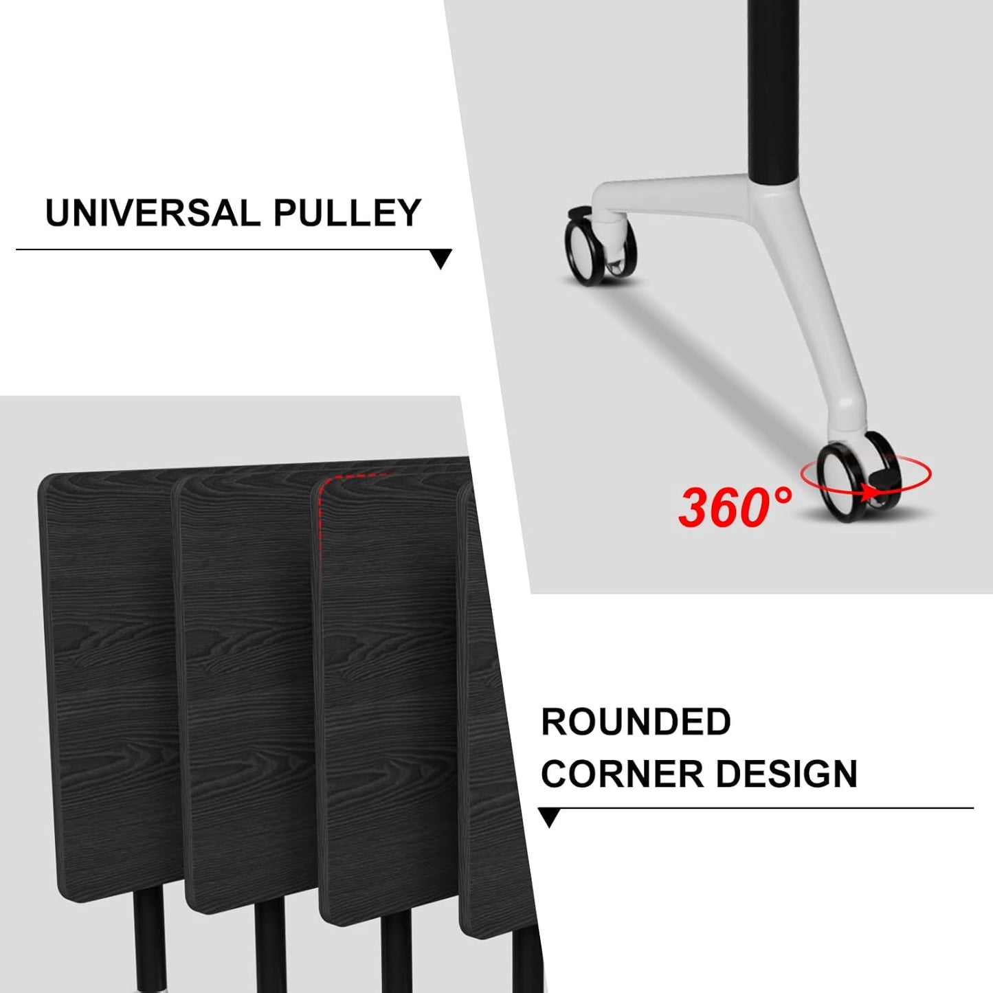 Conference Room Table with Flip-Top Design for Dynamic Meetings, Business Table Computer Desk with Heavy-Duty Frame,Foldable Seminar Meeting Tables for Home Office (4, F, 47.2IN)