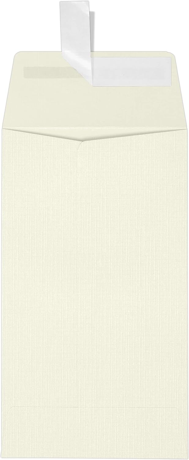 LUXPaper #5 1/2 Coin Envelopes | Peel & Press | 3 1/8" x 5 1/2" | Natural Linen | 80lb. Text | 250 Qty