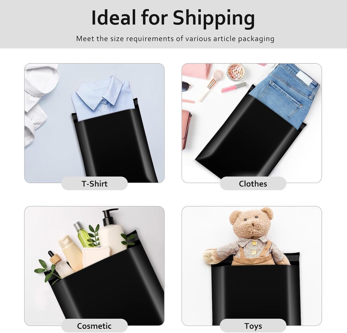 Metronic Poly Mailers 10x13 2400 Pack Black, Shipping Bags Bulk Mailing Envelopes for Small Business, Small Mailers Poly Bags for Shipping Self Seal Waterproof, Mailing Bag Packaging Bags