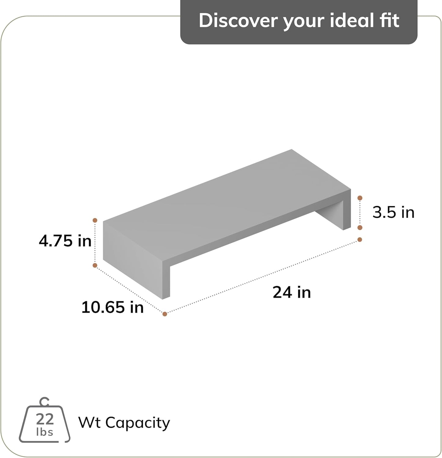 Anji Mountain Wooden Monitor Stand - Elegant Monitor Riser,Perfect Monitor Stand for Desk Organization, Durable Wood Construction monitor stands,Enhances Ergonomics and Workspace Efficiency,White Wash