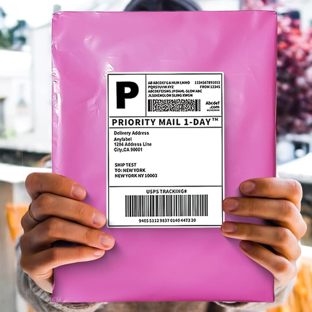 POLYSELLS 100 pcs 14.5x19 Inches Pink Poly Mailers Shipping Envelopes, Strong Adhesive Sealing, Waterproof, and Tear-resistant Postal Mailing Bags for Clothing, Books, and Accessories