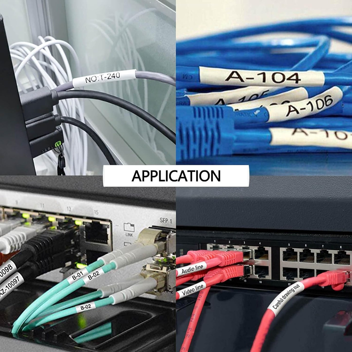 HSe221 HS221 HSE-221 HS-221 Heat Shrink Tubes Label Tape 3/8" (8.8mm) x 4.92 ft Compatible for PTD210 D400 D600 PTH300 PTE300 PTE500 PTE550W PTP700 PTP750WVP, Black on White, 2 Pack