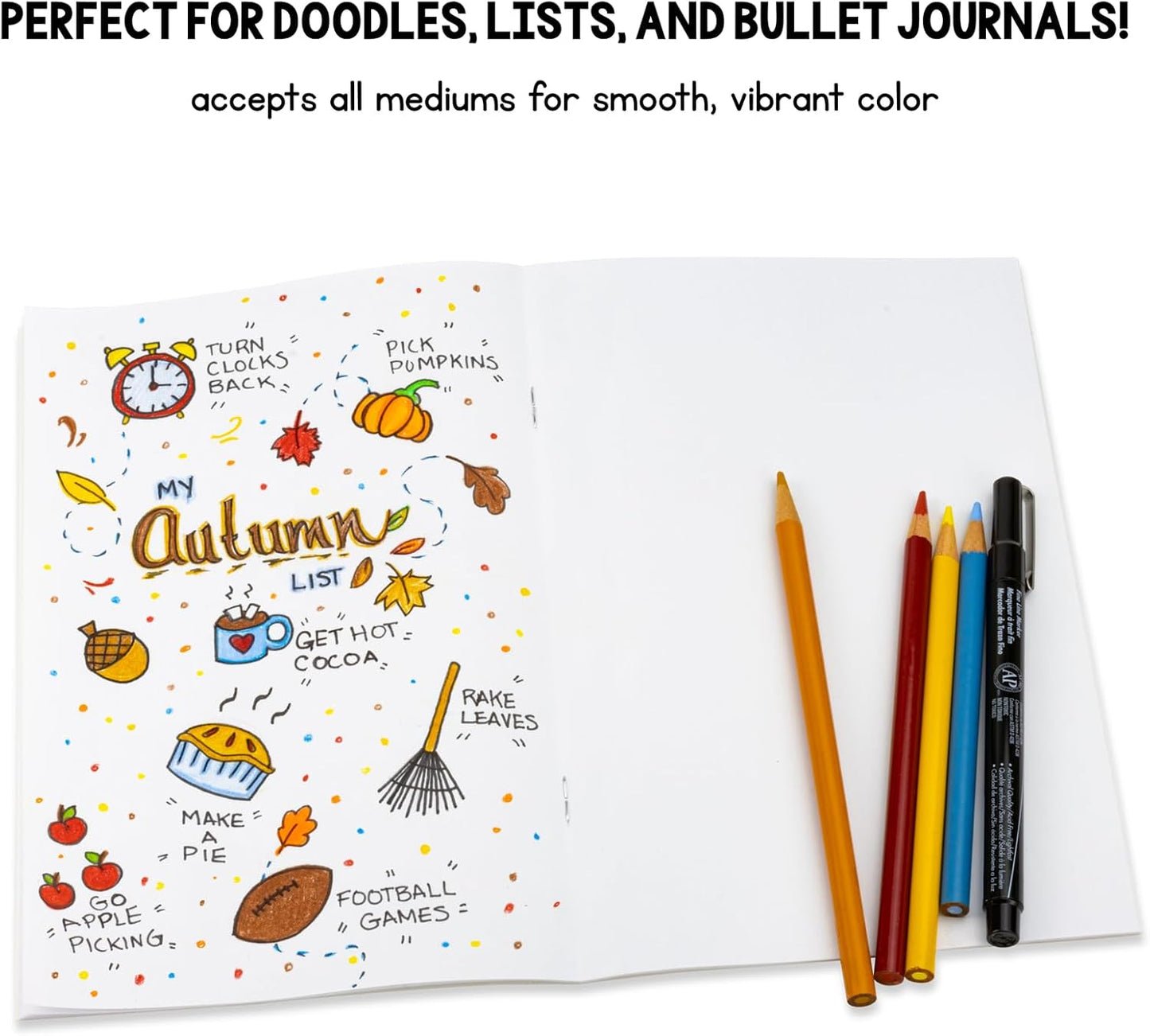 Hygloss Blank Books 8.5 x 11 Inches - 6 Pack – Black Color Paperback for Drawing & Writing – Empty Books for Journaling, Sketching or Arts & Craft