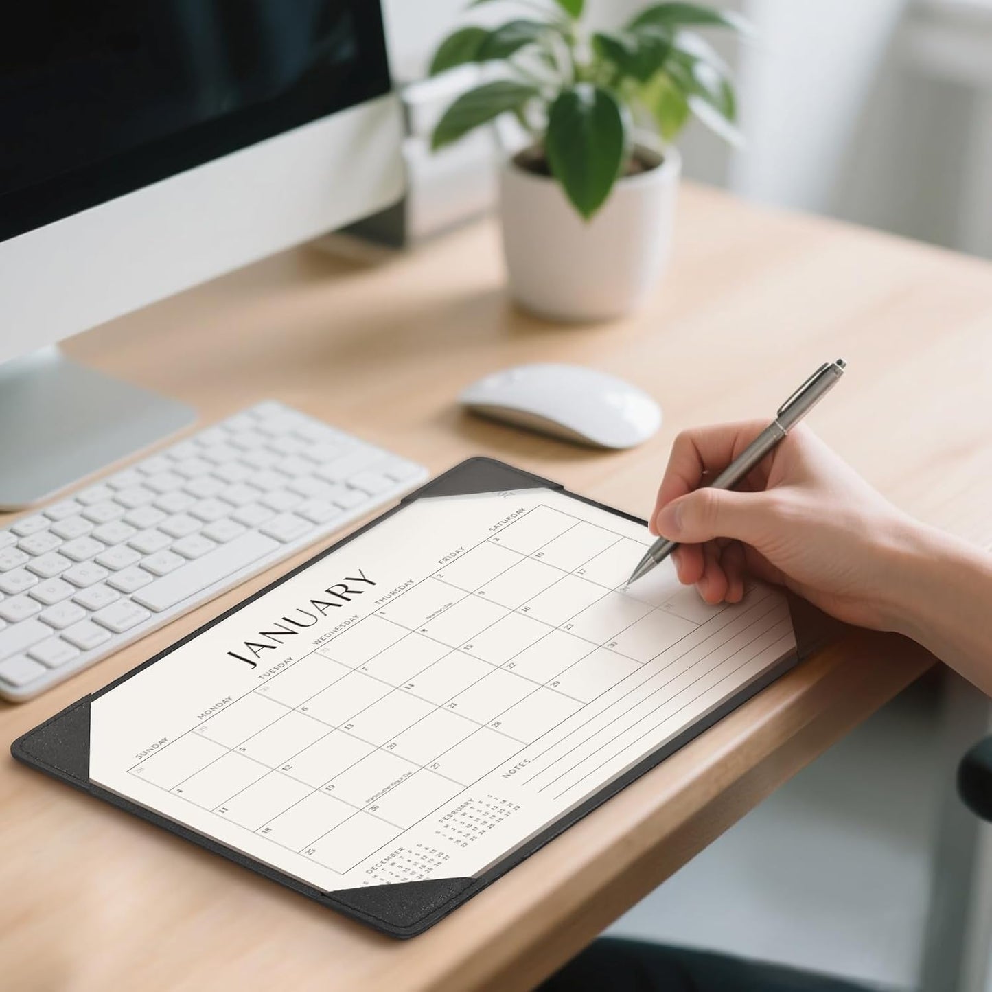 Jotsome Desk Calendar 2025-2026 with Desktop Mat, Desk Pad Calendar From Now to December 2026 14x10.5 inch, Desk Blotter Calendar for Home Office and School, Easy Planning, Black