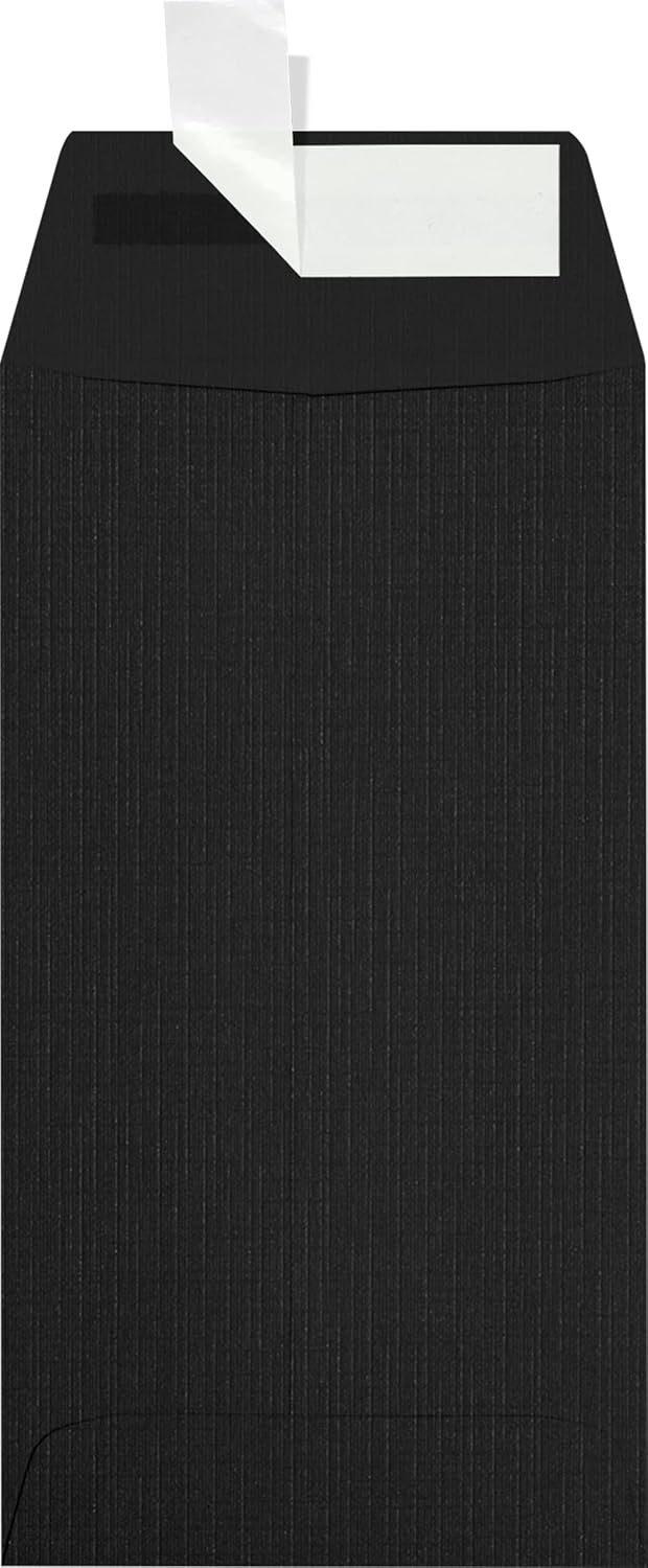 LUXPaper #7 Coin Envelopes | Peel & Press | 3 1/2" x 6 1/2" | Black Linen | 80lb. Text | 50 Qty