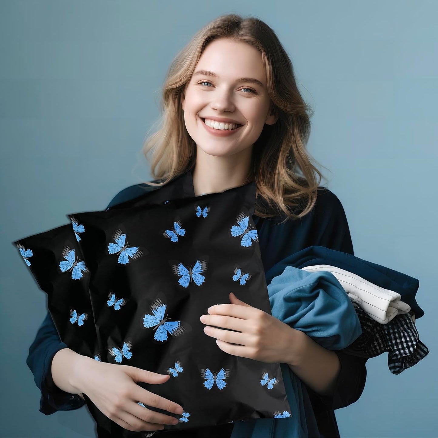 butterfly Poly Mailer 10x13 Inch 100 Pcs, Waterproof Shipping Bags for Clothing, Tear-Resistant Mailier Bags, Strong Mailing Bags with Self-Seal