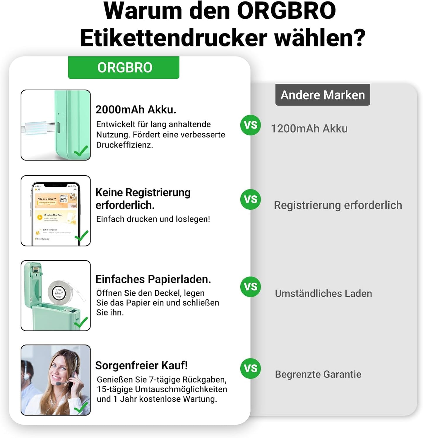 ORGBRO Label Maker Machine with Tape, X1 Portable Bluetooth Mini Label Printer, Support Pre-Cut & Continuous Label, Wireless Small Label Makers with Versatile App for School Home Office Organization