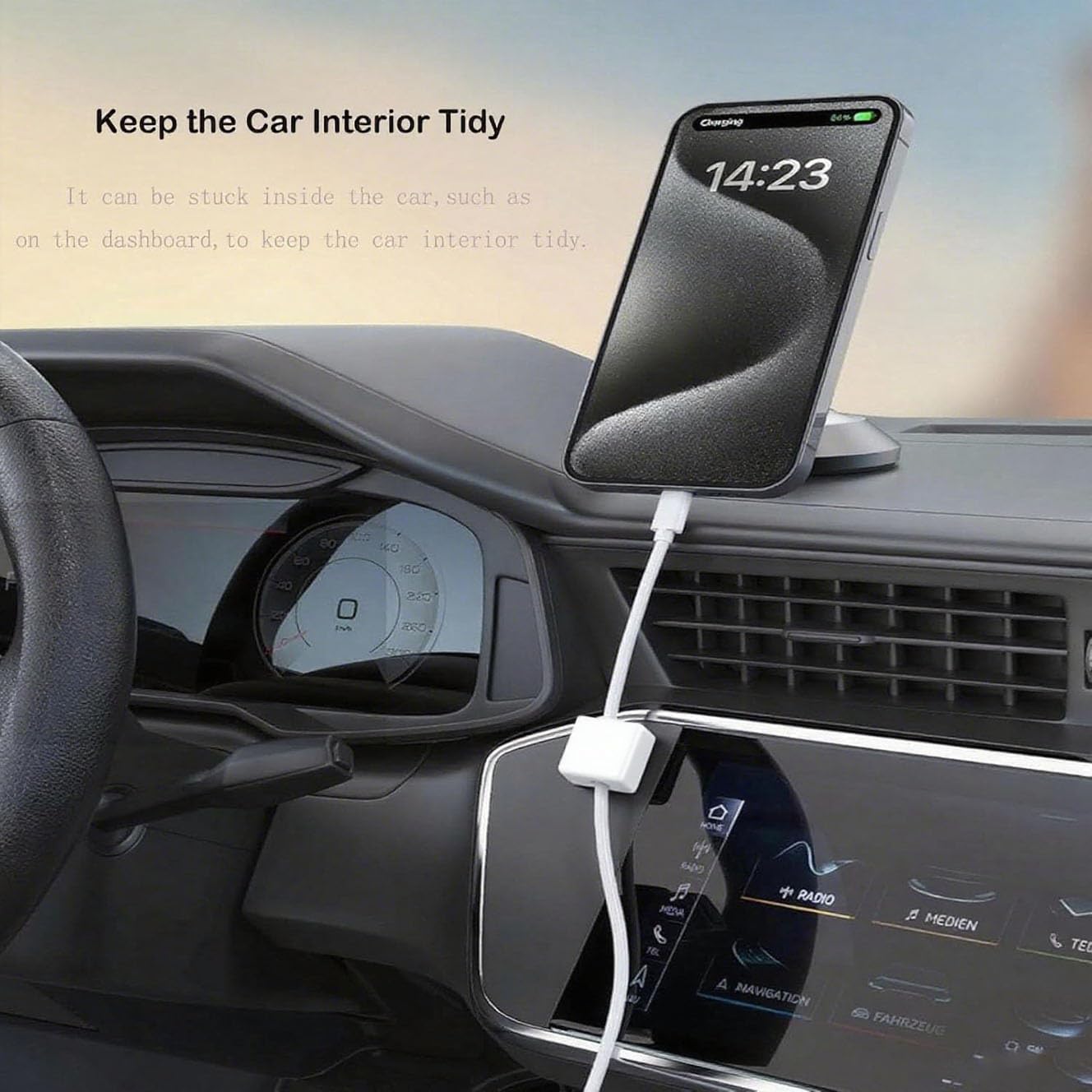 10 Pack Cord Organizer, Magnetic Cord Holder, Cable Clips for Desk, Adhesive Cable Management Wire Keeper for Nightstand, Home, Office, Desktop, Car, Wall (White)