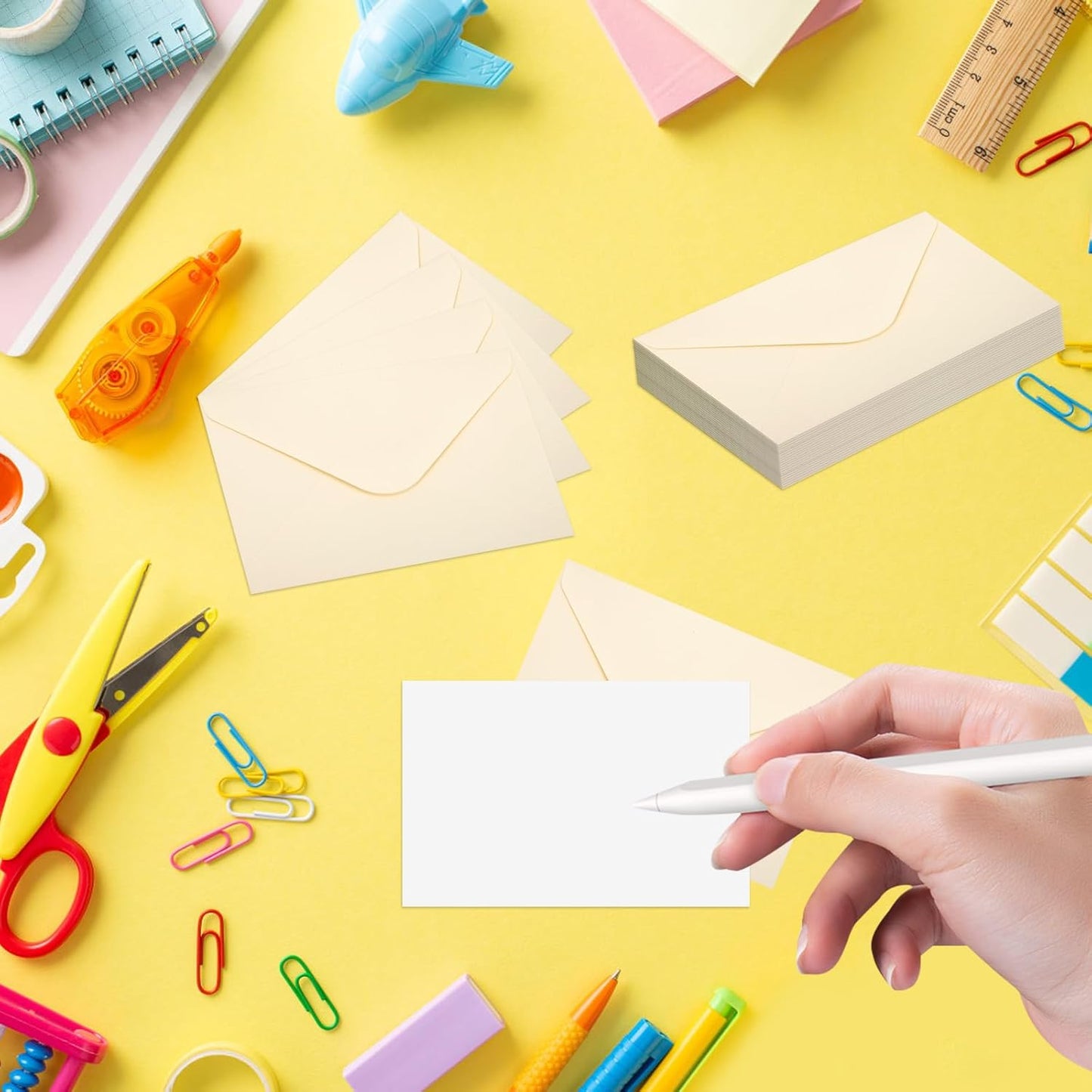 180 Packs Gift Card Mini Envelopes Small Envelope with Gummed Seal, Paper Business Card Envelopes, Bulk Tiny Envelope Pockets for Small Note Cards, 4 x 2.7 Inches (Cream)