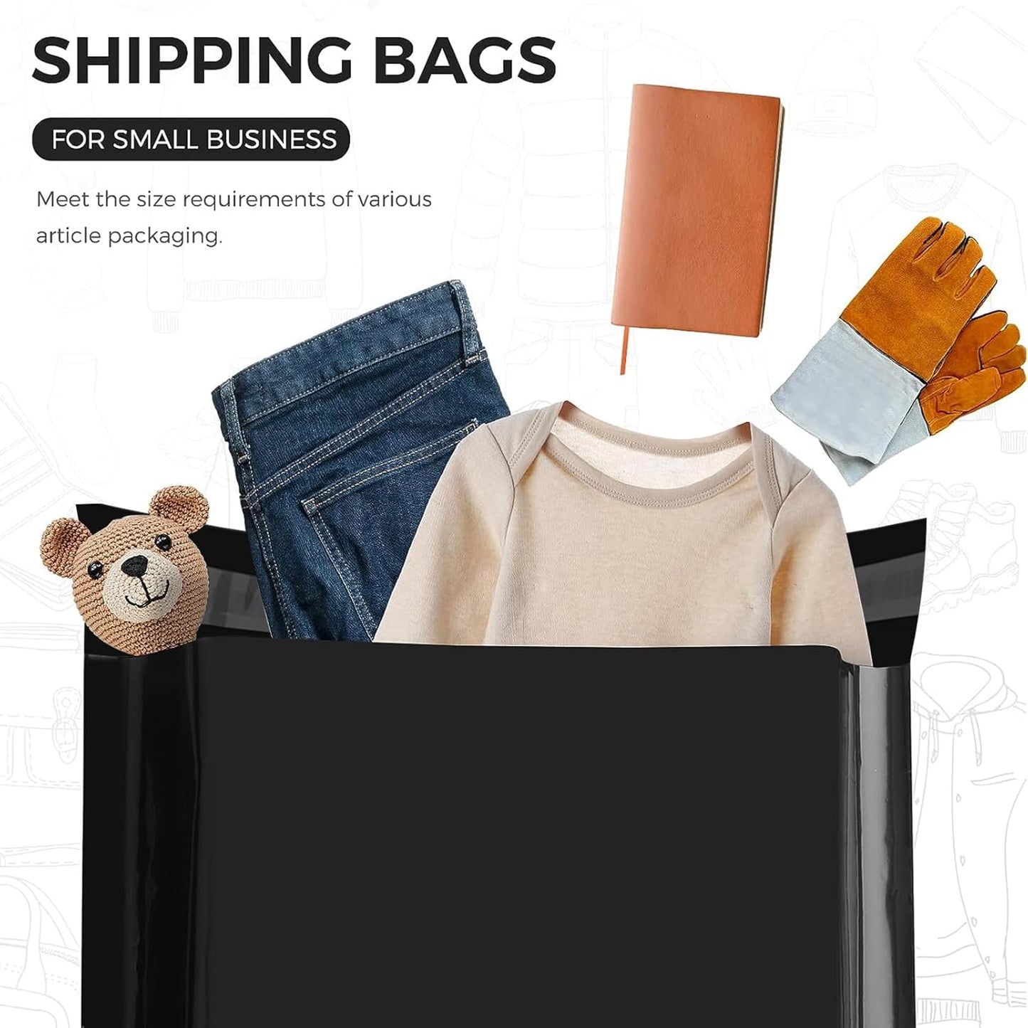 Metronic Poly Mailers 12X15.5 200 Pack, Strong Adhesive Shipping Bags for Clothing, Waterproof and Tear-Proof Shipping Envelopes, Mailers Poly Bags Packaging Bags for Business in Black