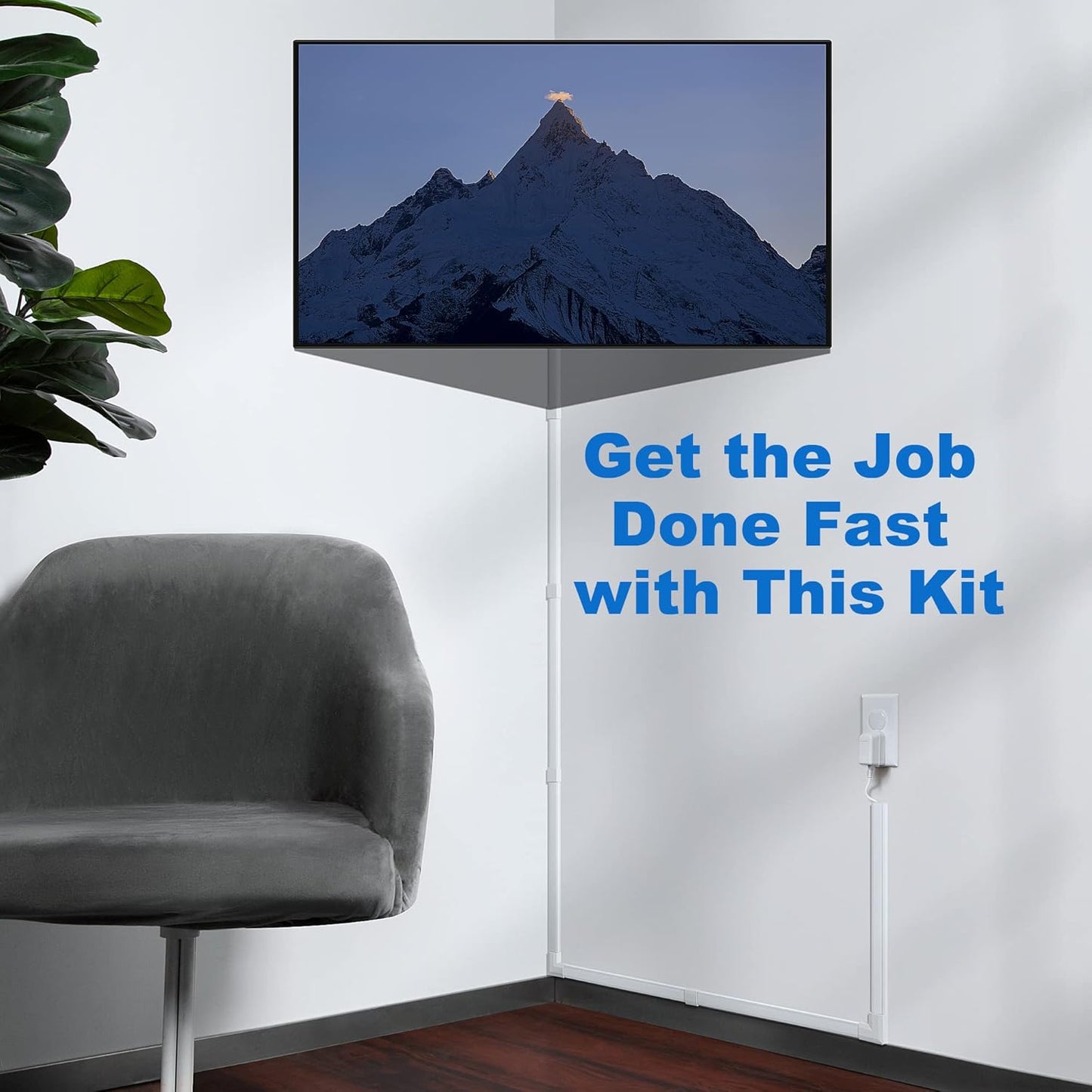 153in Wall Cable Hider, Cord Hider to Hide 3-4 Cords, TV Wire Hider for Wall, Cable Management Kit, Cable Raceway White, Paintable Cable Concealer, 9 x L17in x W1.18in x H0.6in