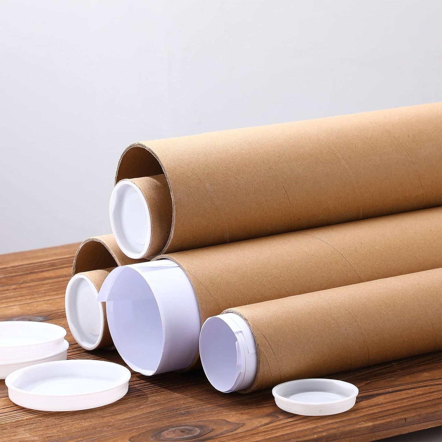 20 Pcs Mailing Tubes Kraft with Caps 24 x 3 Inch & 24 x 2 Inch Shipping Tubes Heavy Duty Cardboard Poster Tubes Kraft Poster Tube for Shipping Storage Art Prints Maps Multipurpose Documents
