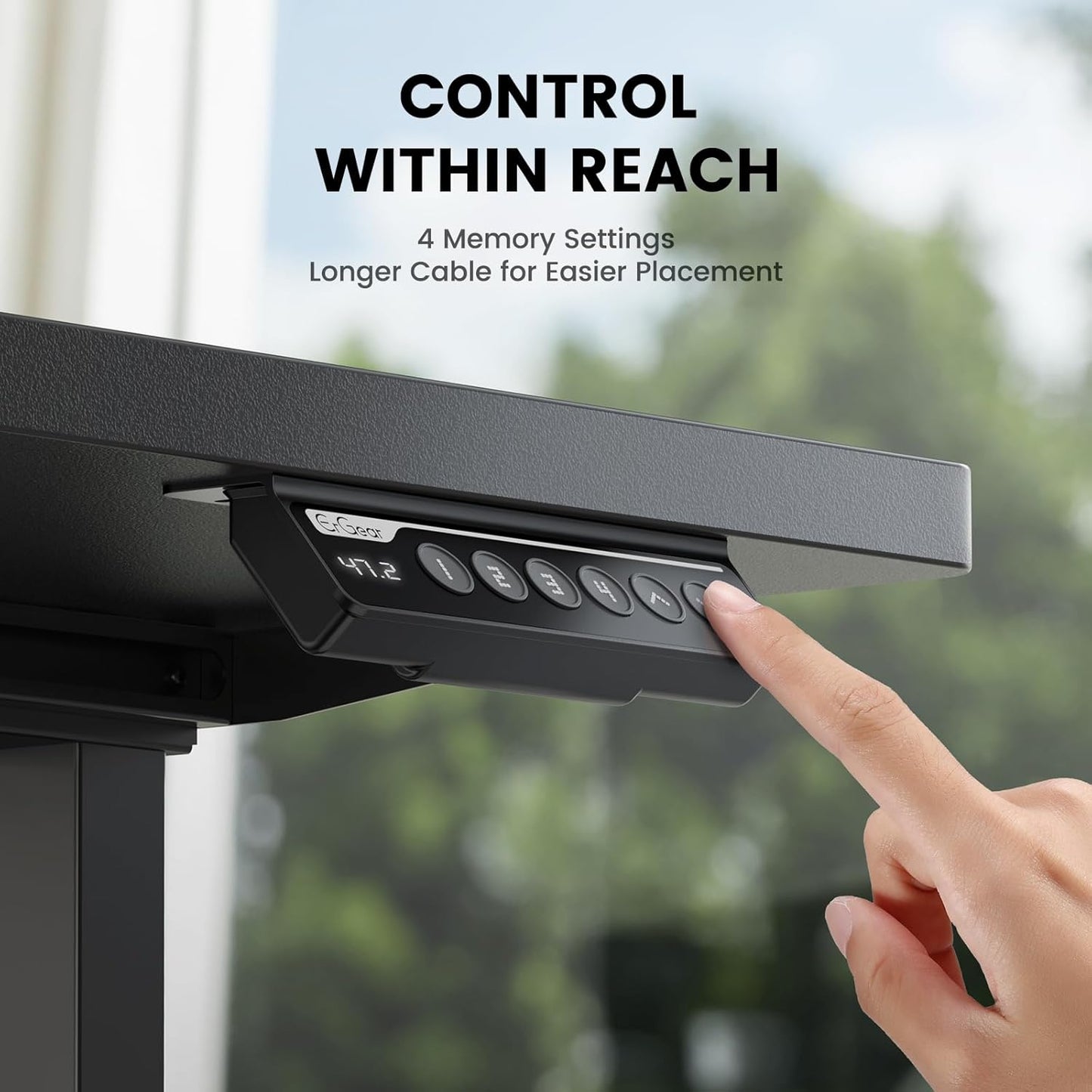 ErGear Dual Motor Standing Desk Frame 264 lbs Weight Capacity, 4 Memory Height Settings, Electric Adjustable Legs Compatible Desktop Size 44″-90″, Stand up Desks Frame Workstation, Black Frame Only