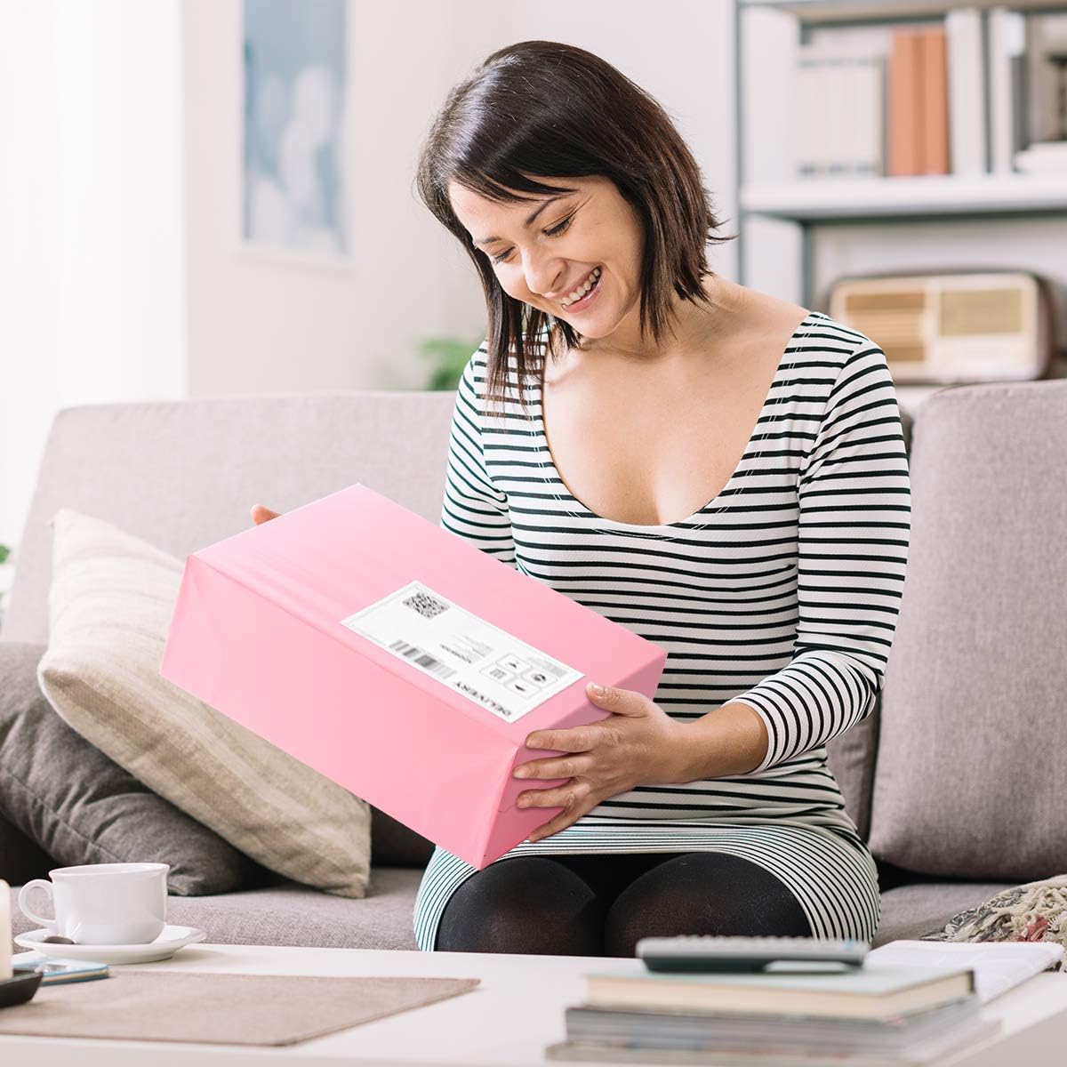 UCGOU Poly Mailers 19x24 Inch Light Pink 100 Pack Extra Large Shipping Bags Strong Thick Mailing Envelopes Self Seal Adhesive Waterproof and Tear Proof Boutique Postal for Clothing Quilt and More