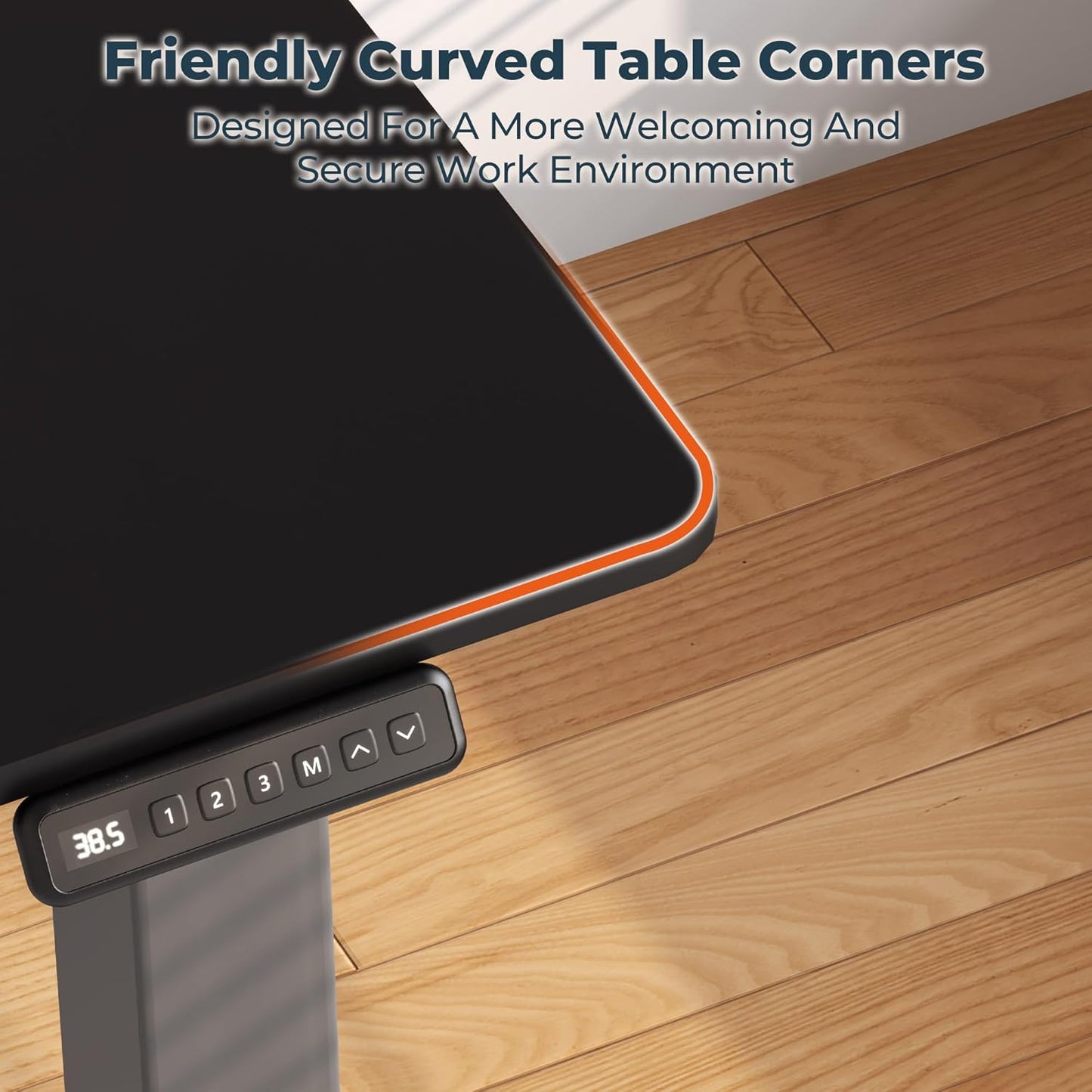 4 Legs Standing Desk, Large 63x28 Inches Electric Adjustable Height Desks with Splice Board, Stand Up DesksHome Office Computer Workstation, Black