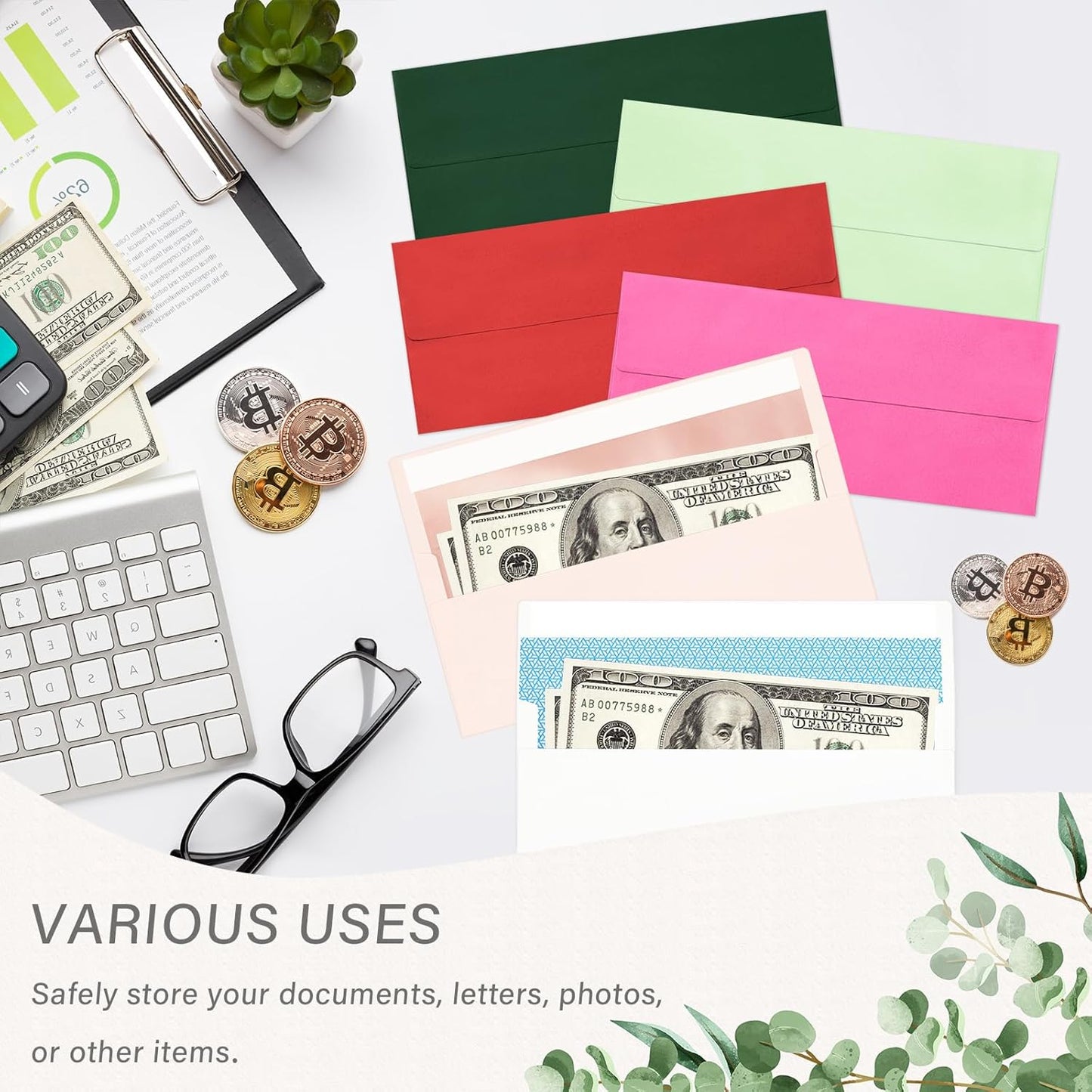 200 Pack #10 Business Envelopes, Self Seal Standard Blush Pink Envelopes with Rose Gold Foil Lining for Secure Business & Legal Mailing, Office, Checks, Letter, Invoices, 4 1/8 x 9 1/2 Inches