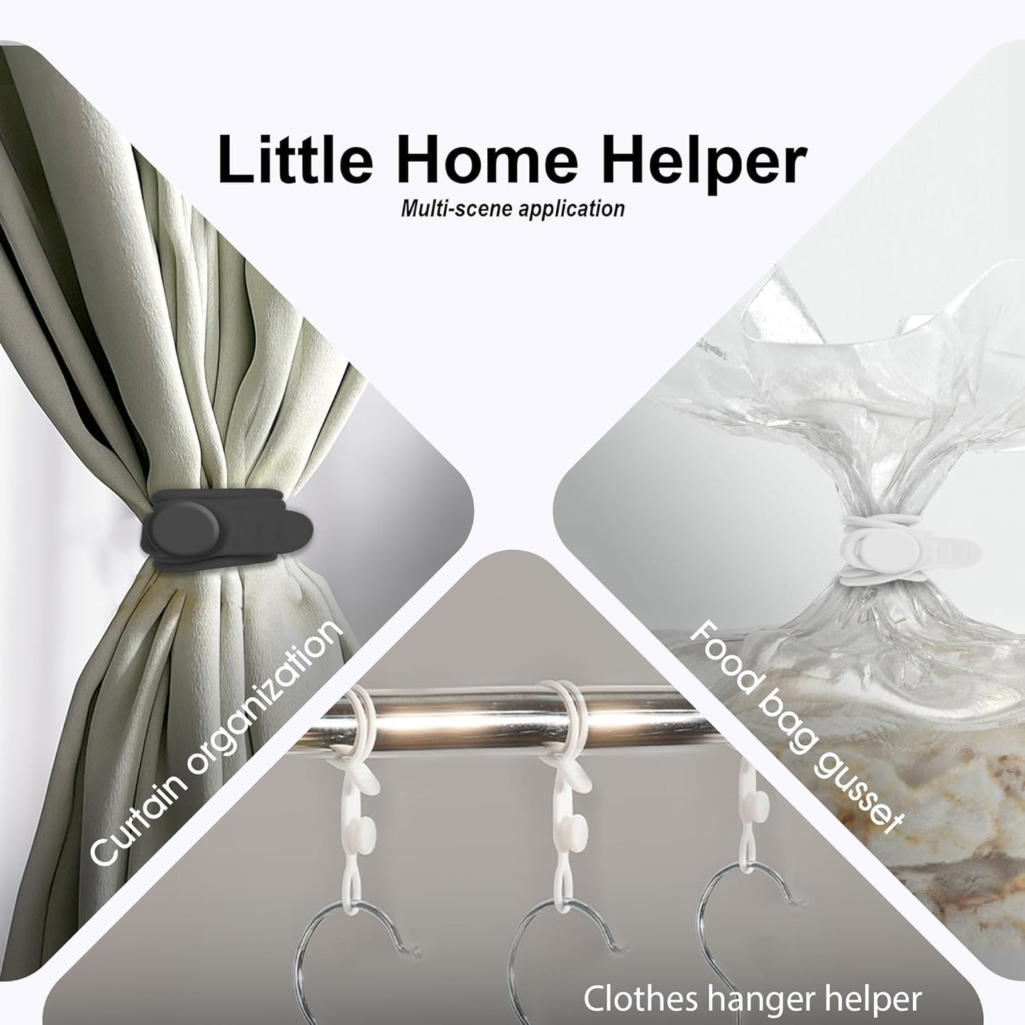 Nearockle 16Pcs 4.2" Silicone Cable Ties Cord Organizer for Cable Management, Reusable Cable Organizer Electronic Accessories in Home,Office,Kitchen,School,Travel(Black*8 & White*8)