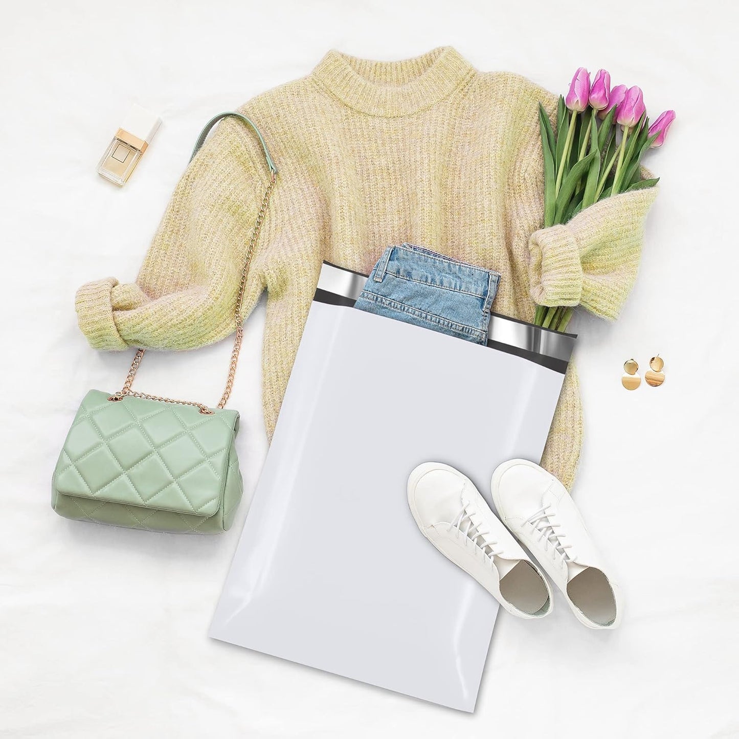 Fuxury Poly Mailers 12x15.5 Inch 1000 Pack, Bulk Shipping Bags for Clothing, Strong Adhesive Shipping Envelopes for Small Business Suppliers,Waterproof Mailers Poly Bags Mailing Envelopes White