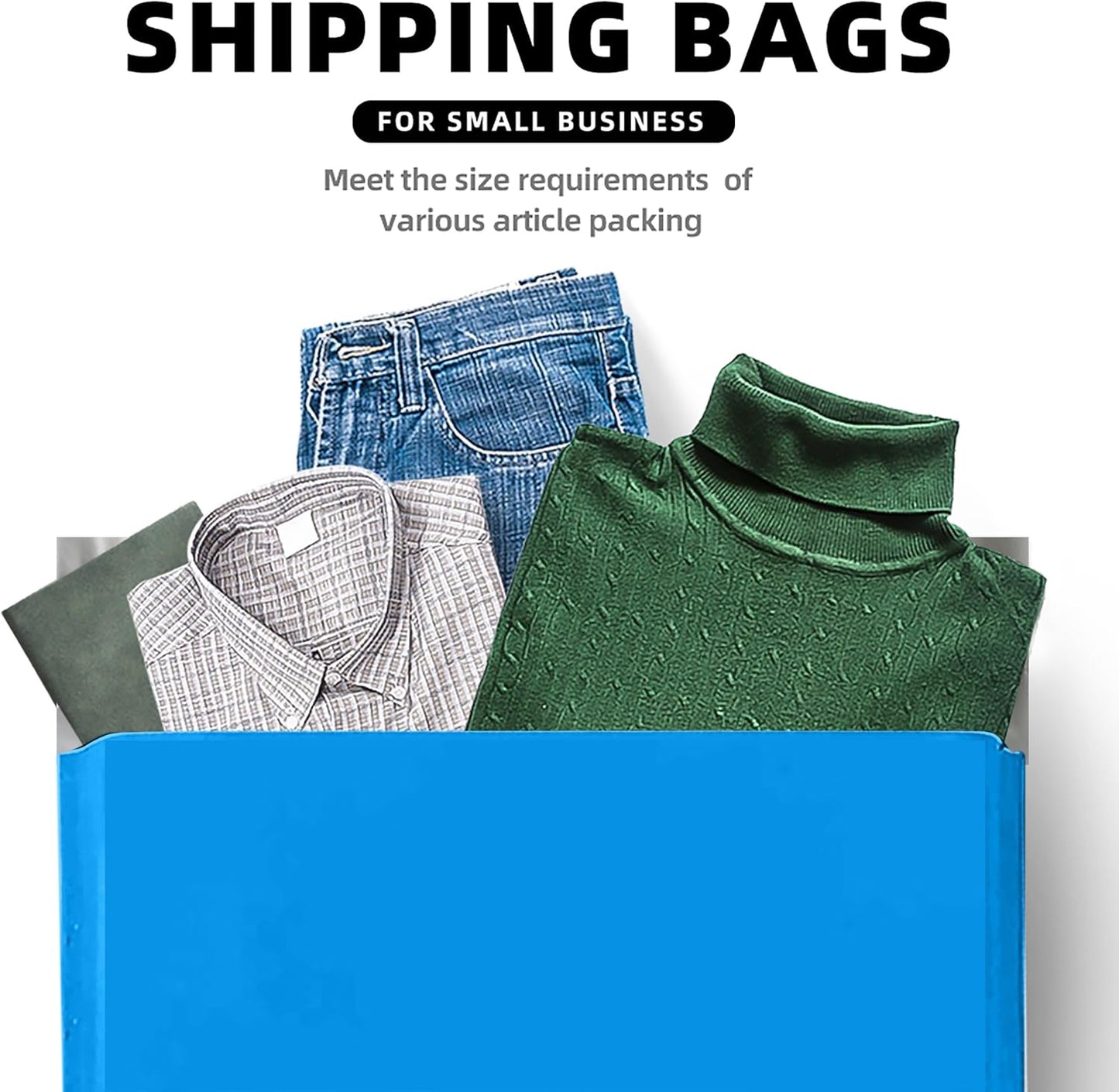 POLYSELLS 50 pcs 19x24 Inches Blue Poly Mailers Shipping Envelopes, Strong Adhesive Sealing, Waterproof, and Tear-resistant Postal Mailing Bags for Clothing, Books, and Accessories