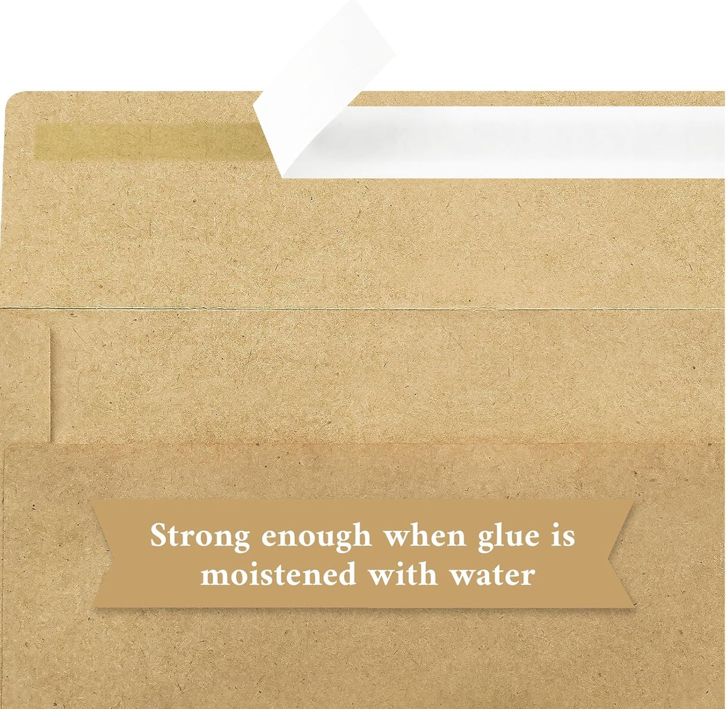 50 Pack #10 Business Envelopes, Brown Kraft Standard Envelopes Self Seal, Letter Size Mailing Envelopes for Checks Letters Invoices Christmas Birthday Graduation Wedding, 4 1/8 x 9 1/2 Inch