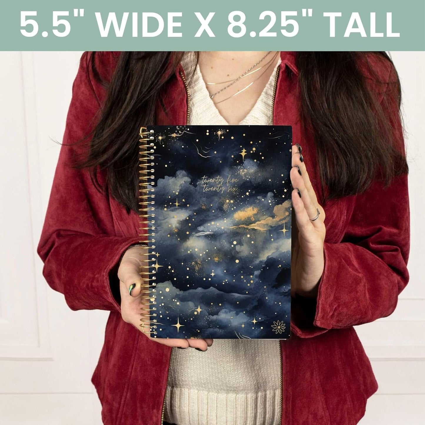 bloom daily planners 2025-2026 Academic Year Daily Planner (July 2025 - July 2026) - A5 Weekly & Monthly Calendar Agenda Organizer Book with Stickers - 5.5" x 8.25" - Midnight Sky