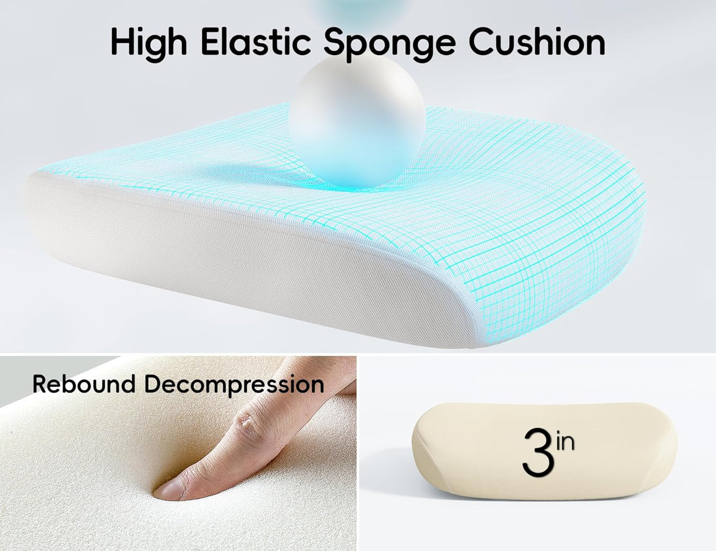 TRALT Office Chair - Ergonomic Office Chair with Back Support, Computer Chair - Home Office Desk Chairs, 330lbs Wide Seat Big and Tall Office Chairs with Headrest, Comfy Desk Chairs (White)