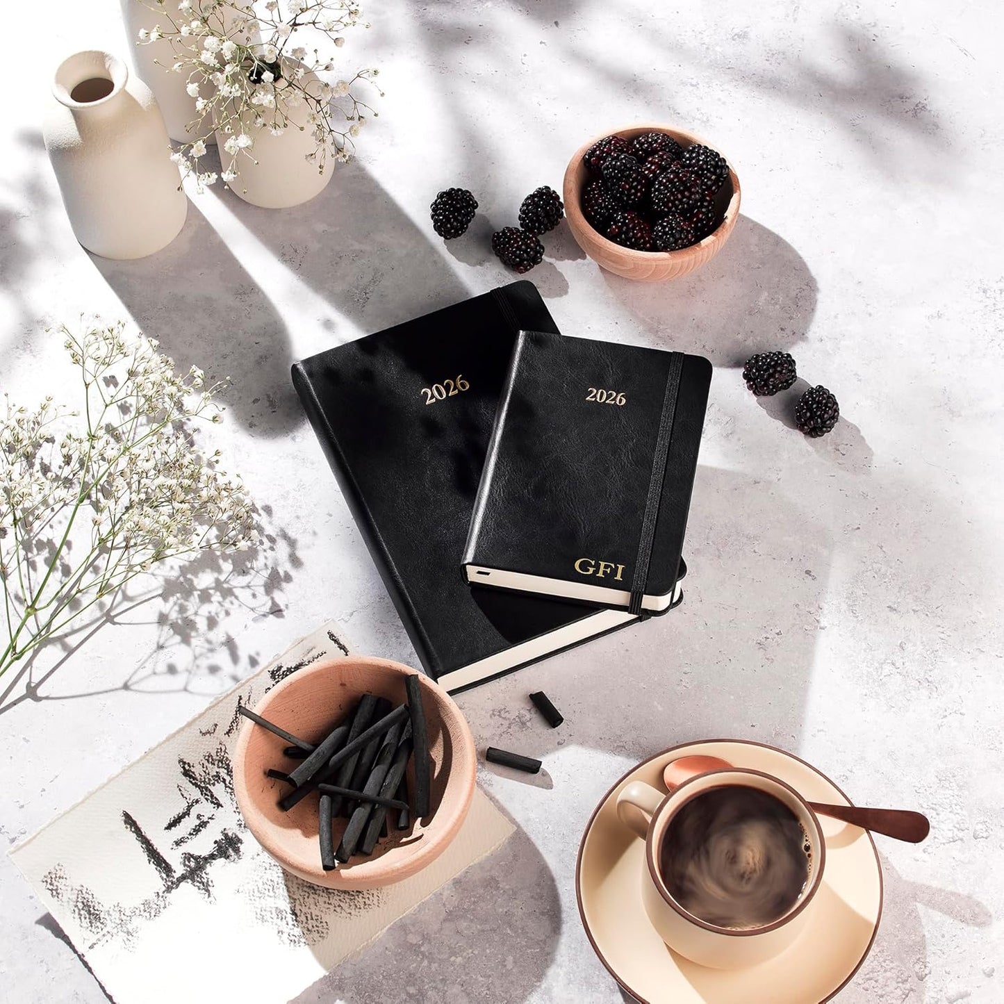 Wykeham's Executive 2026 Daily Journal Planner – US Public Holidays & Format – Customization Available (Personalized Black, 6”×4.5”)