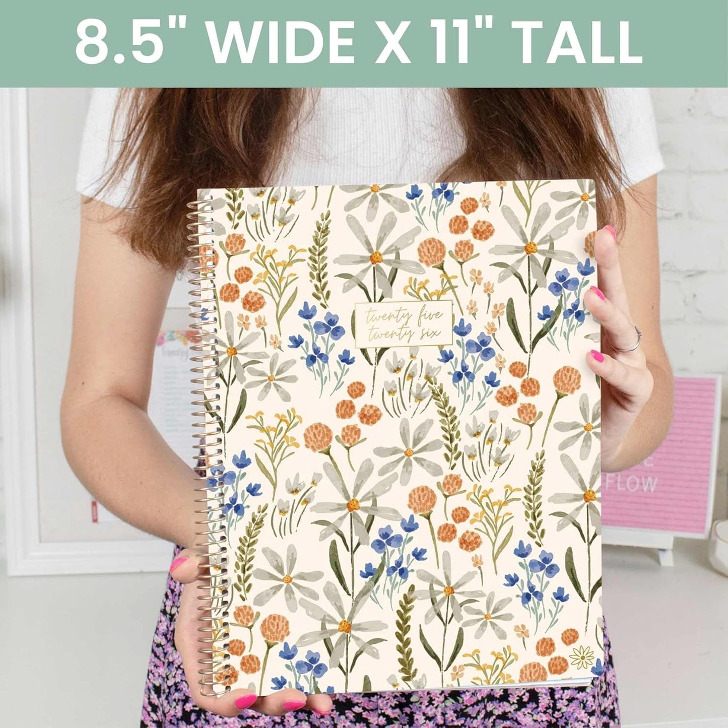 bloom daily planners 2025-2026 (8.5" x 11") Academic Year Day Planner (July 2025 - July 2026) - Weekly & Monthly Dated Agenda Organizer with Stickers & Tabs - Whimsical Wildflowers