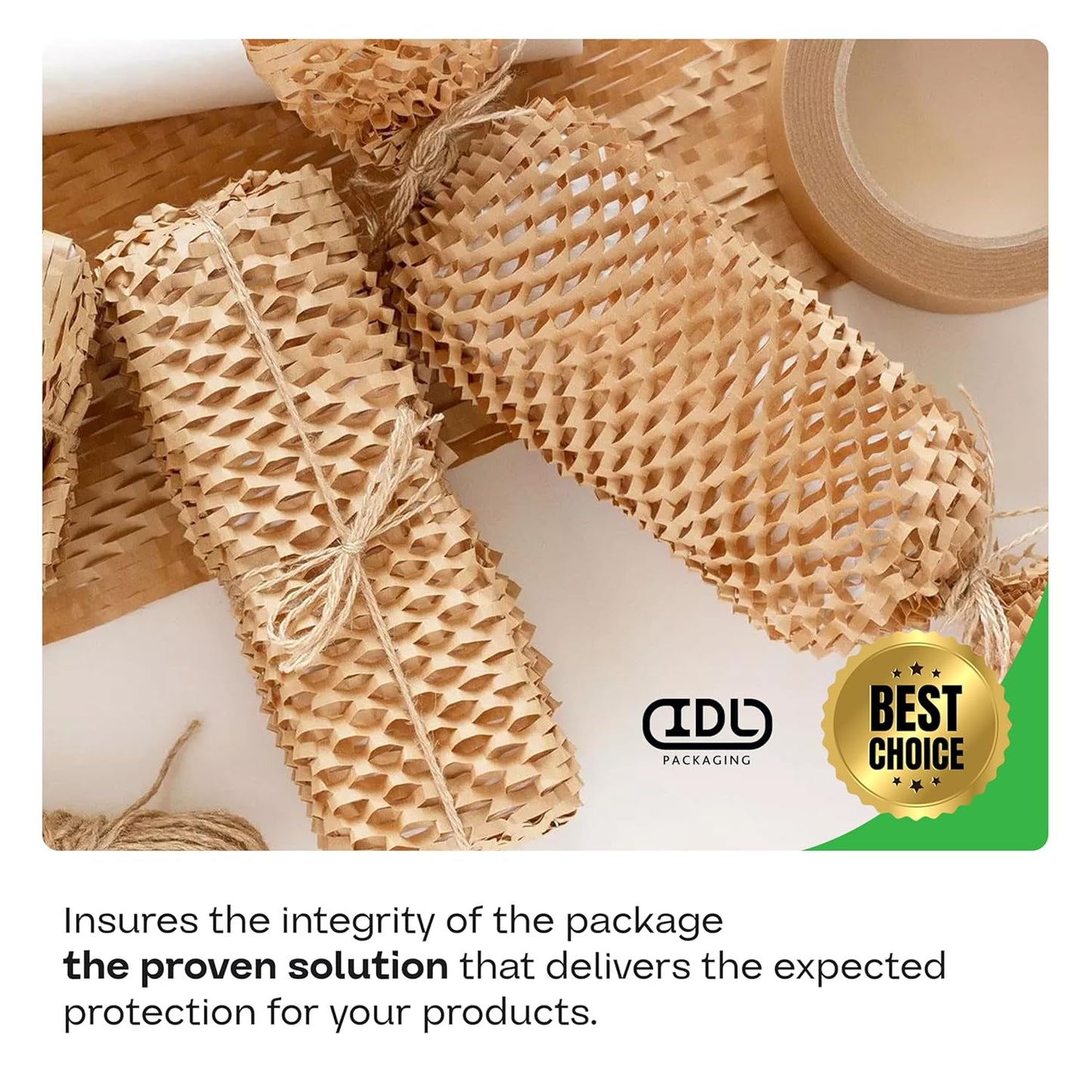 IDL Packaging 15.25" x 22" Honeycomb Kraft Packing Paper Sheets (Pack of 500), Brown – USA-Made Eco-Friendly Bubble Wrap Alternative for Shipping, Moving, Storage - Innovative Interlocking Slit Design