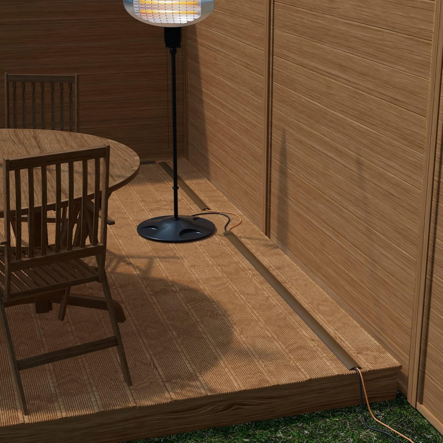 D-Line 6ft Floor Cord Cover, Cable Protector, Hide Extension Cords, Protect Cords, Prevent Cable Trips, Heavy Duty Cord Hider - Cable Cavity = 0.63" (W) x 0.31" (H) - Brown