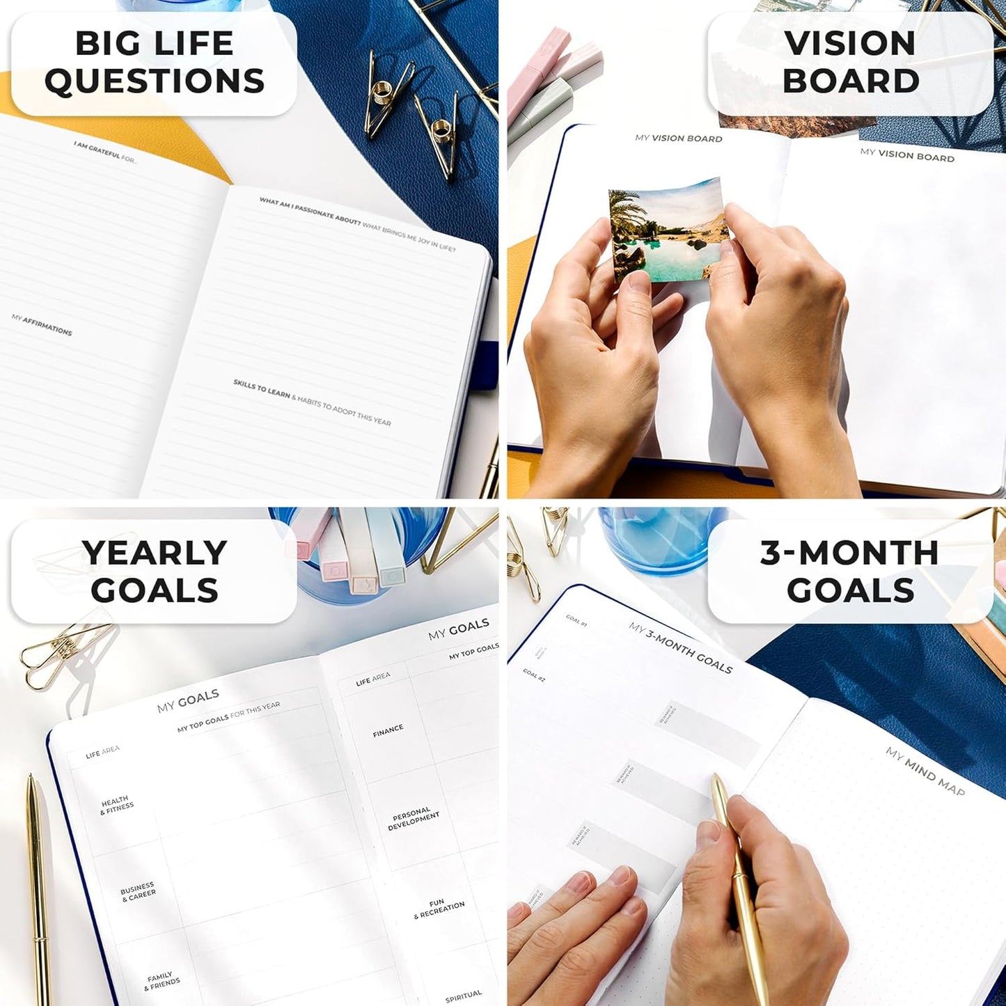 Clever Fox Planner Premium Edition – Undated Luxurious Weekly & Monthly Planner to Increase Productivity and Hit Your Goals – Organizer – Start Anytime, A5, Lasts 1 Year, Navy Blue (Weekly)