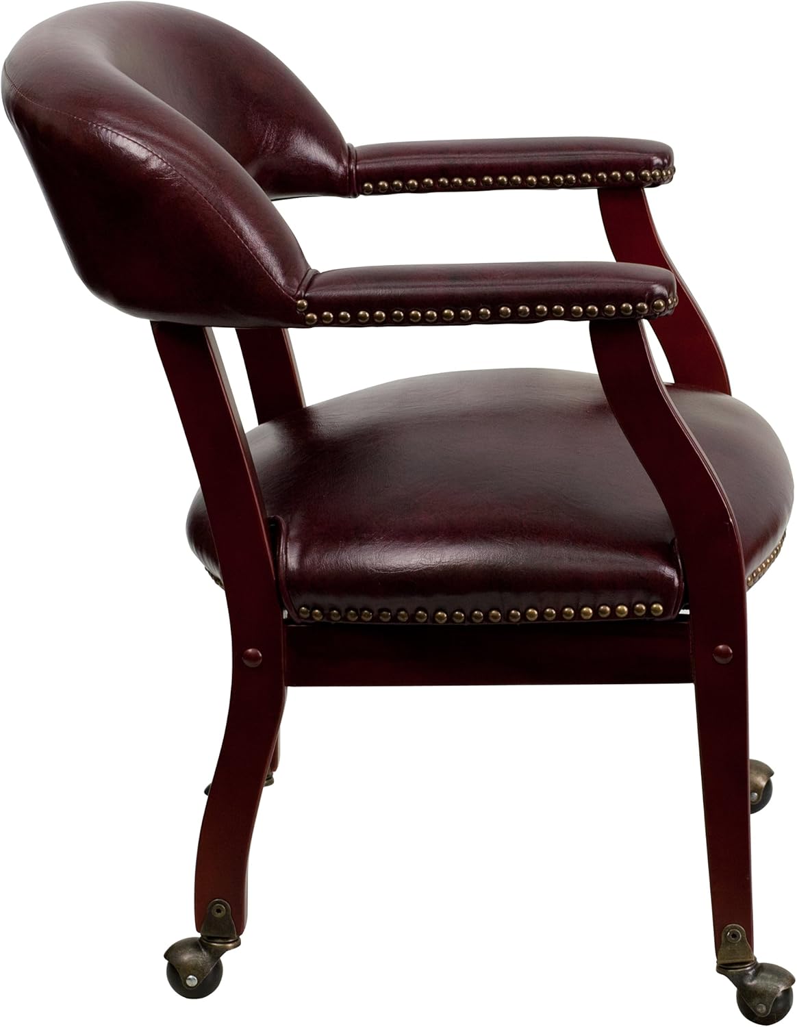 EMMA + OLIVER Oxblood Vinyl Luxurious Conference Chair with Casters