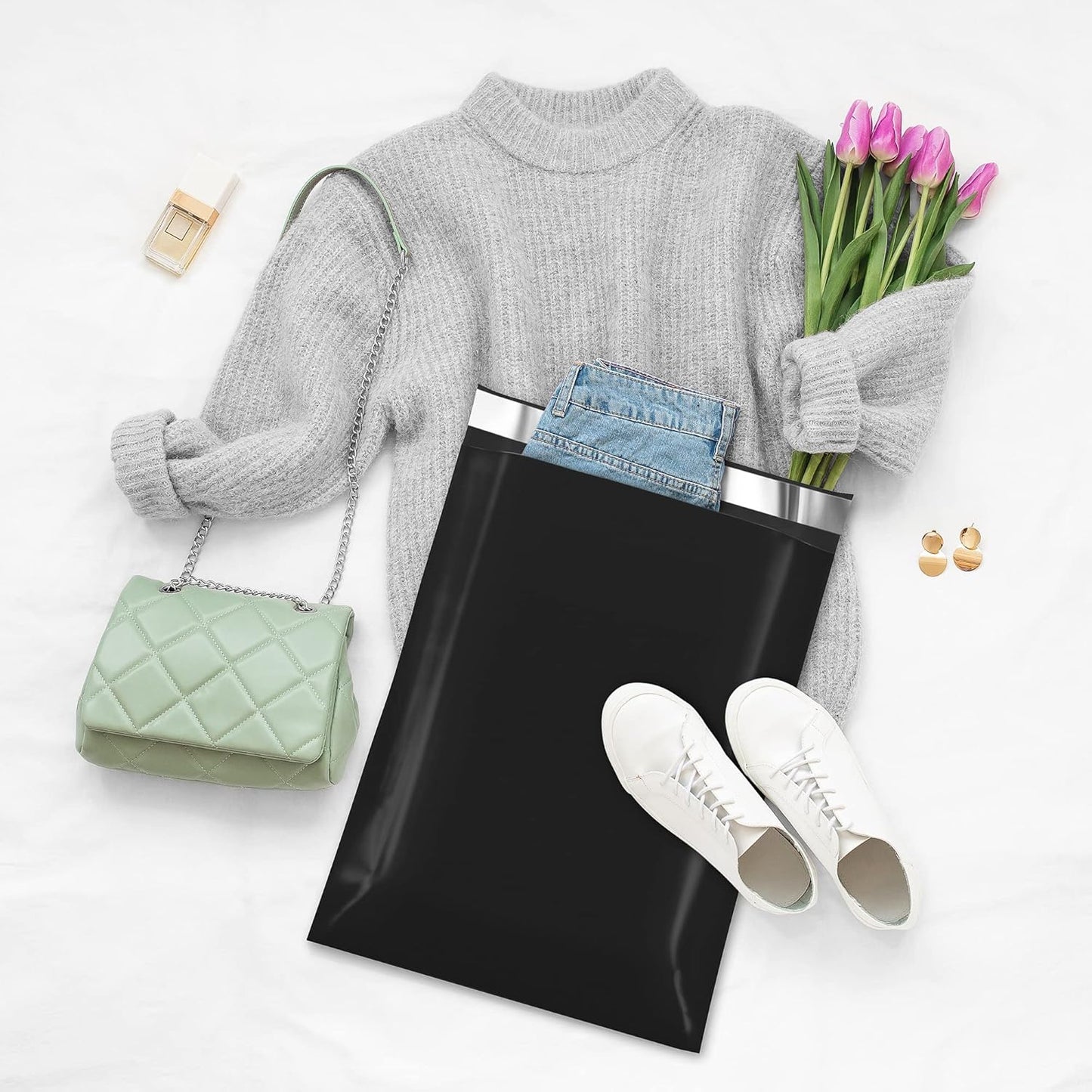 Fuxury Poly Mailers 12x15.5 Inch 1000 Pack, Bulk Shipping Bags for Clothing, Strong Adhesive Shipping Envelopes for Small Business Suppliers,Waterproof Mailers Poly Bags Mailing Envelopes Black