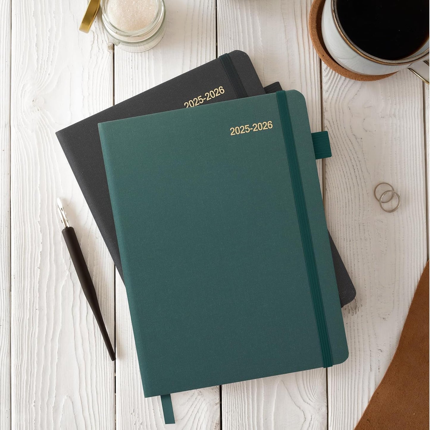 Planner 2025-2026, Academic Linen 2025-2026 Monthly Planner July 2025 to June 2026, Weekly & Daily Organizer with Tabs, Note Pages, Hardcover 5.65" x 8.15"- Ideal for School, Work & Productivity-Green