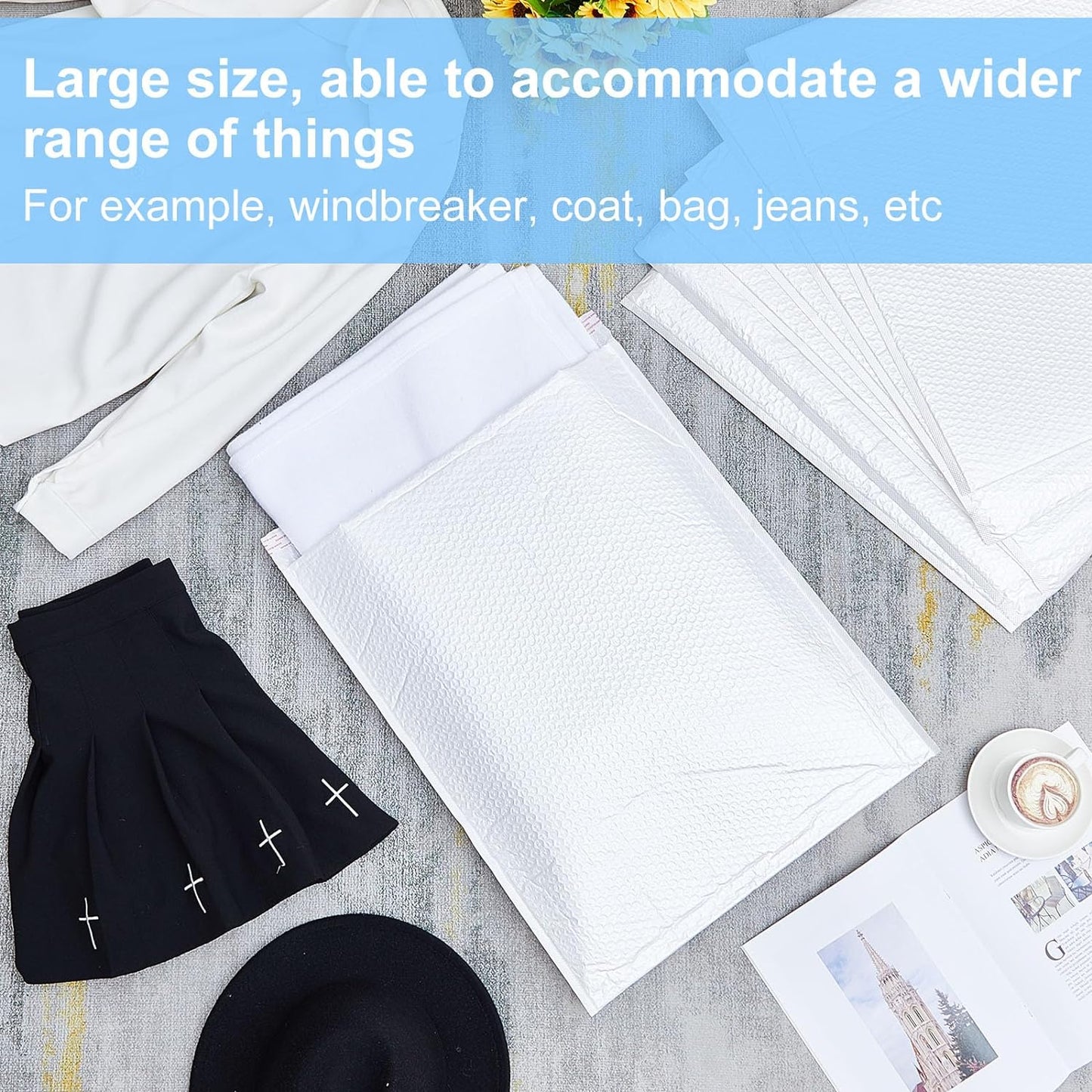 Ireer 20 Pack Extra Large 18 x 22" Bubble Mailers Poly Padded Envelopes Cushioned Mailing Envelopes Bubble Padded Mailers Self Adhesive Waterproof Shipping Bags for Business Christmas Gift Packaging