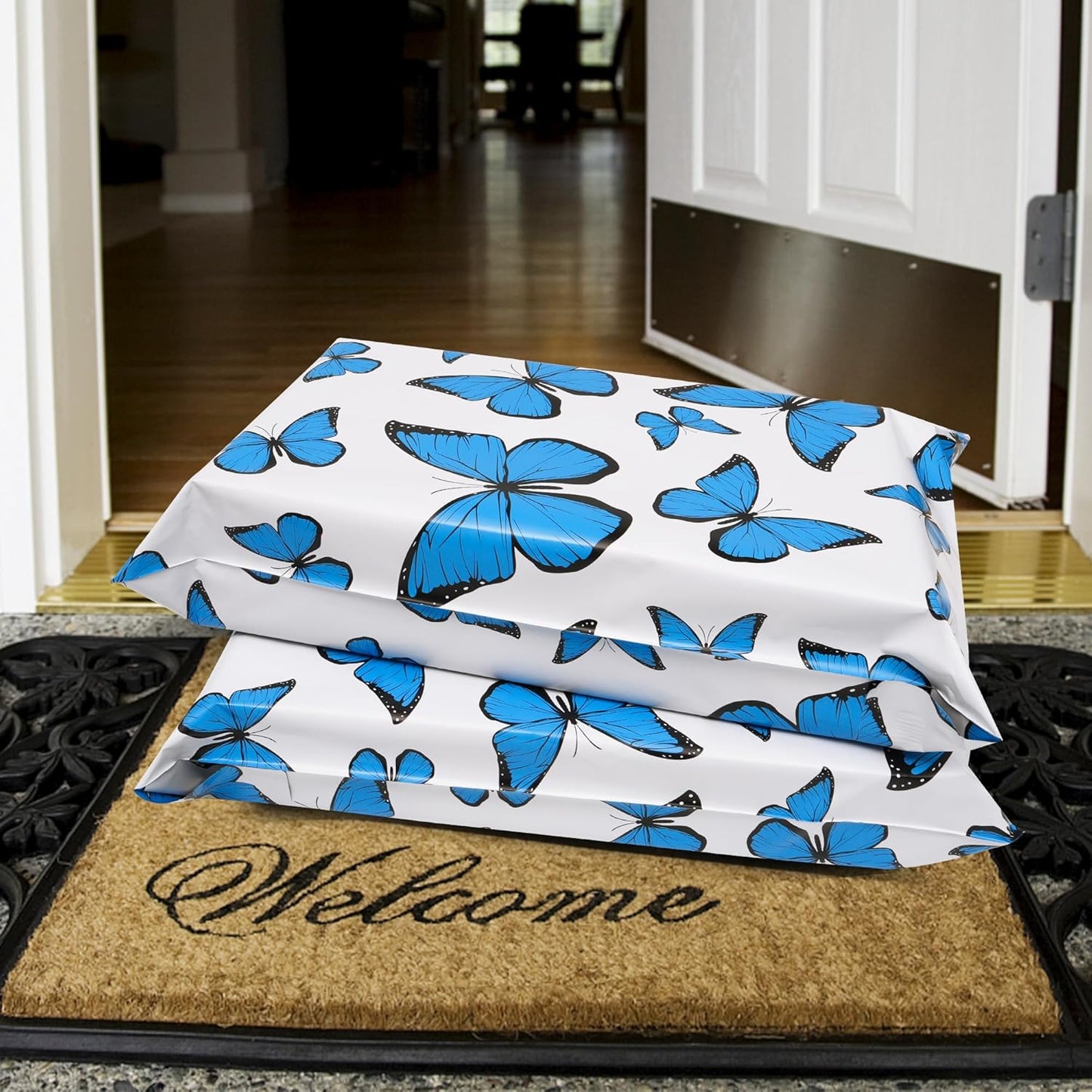 Cute Poly Mailers 10x13 Inch 25 Pcs - Butterfly Printed Shipping Bags for Clothing - Waterproof and Tear Resistant Mailing Envelopes - Self-Sealing Packaging Bags for Small Business