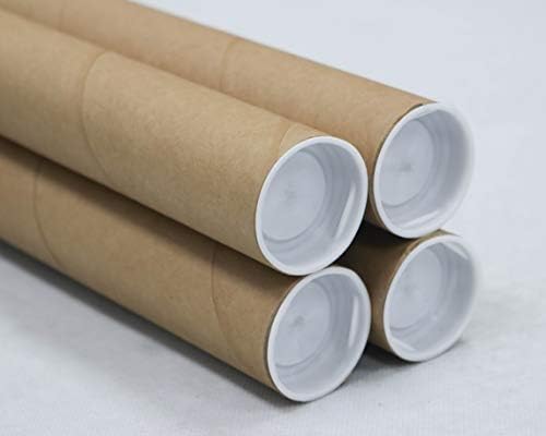 MagicWater Supply Mailing Tube - 1.5 in x 12 in - Kraft - 4 Pack - for Shipping and Storage of Posters, Arts, Crafts, and Documents