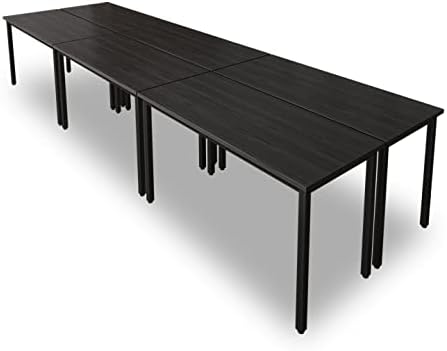 Bonzy Home Conference Tables 14ft Meeting Room Study Writing Printer Table Office Computer Desk for 16 People Save Space Design Modern 6PCS (165.3"x47.2"x29.5", Black)